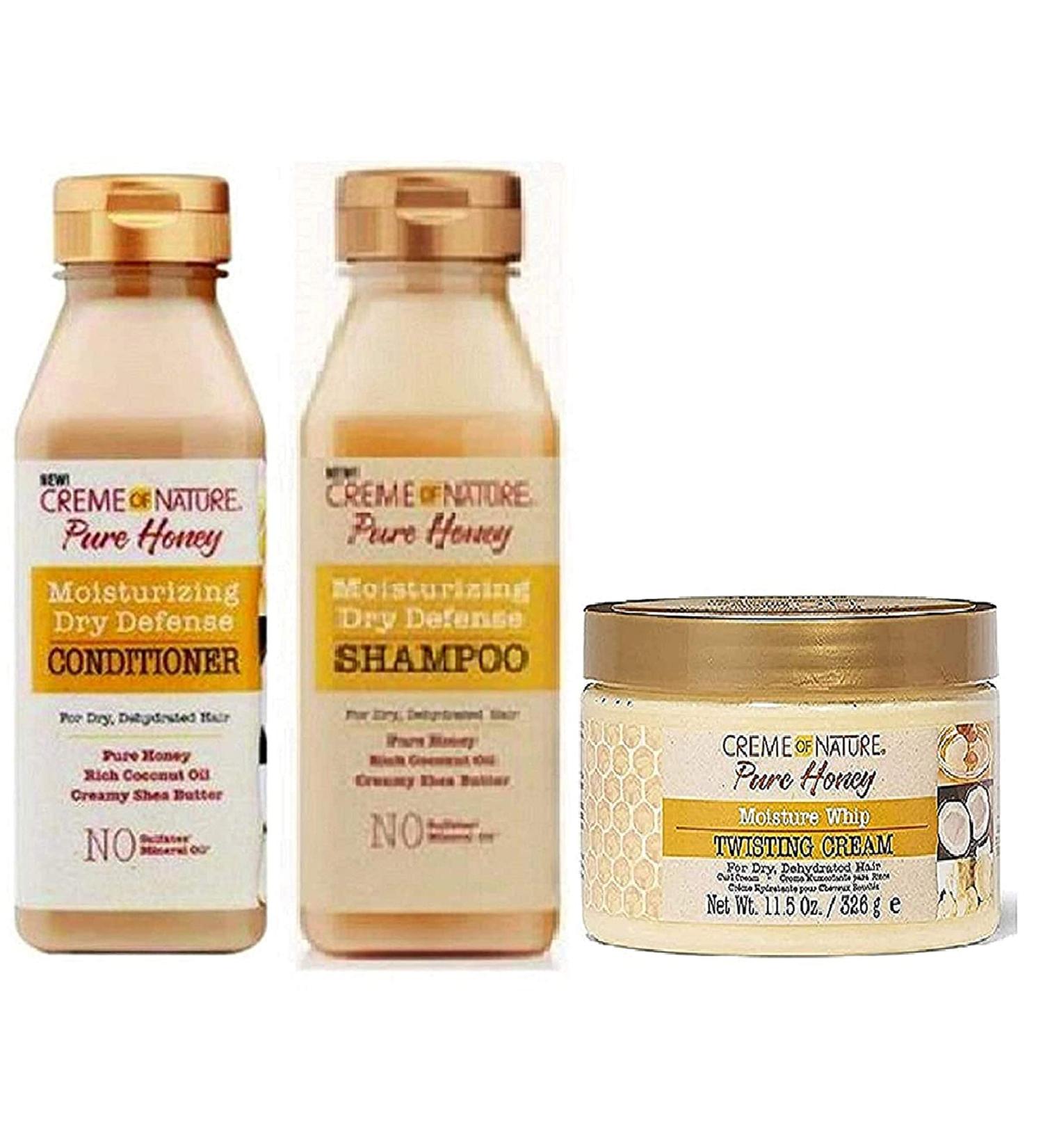Creme of Nature Pure Honey Hair Care Bundle: Shampoo, Conditioner & Twisting Cream - Buy Online on GoSupps.com