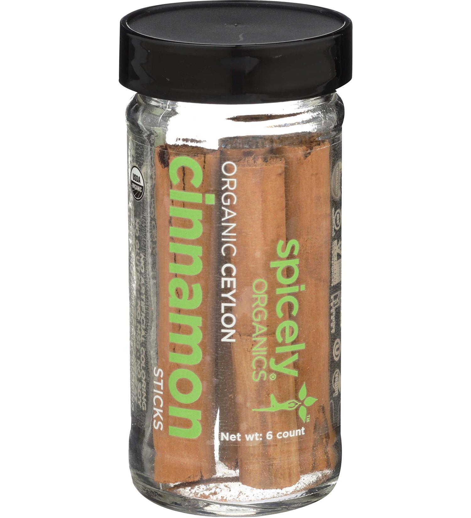 Organic Cinnamon Sticks by Spicely - 6 Count | True Flavor & Quality - Buy Online on GoSupps.com