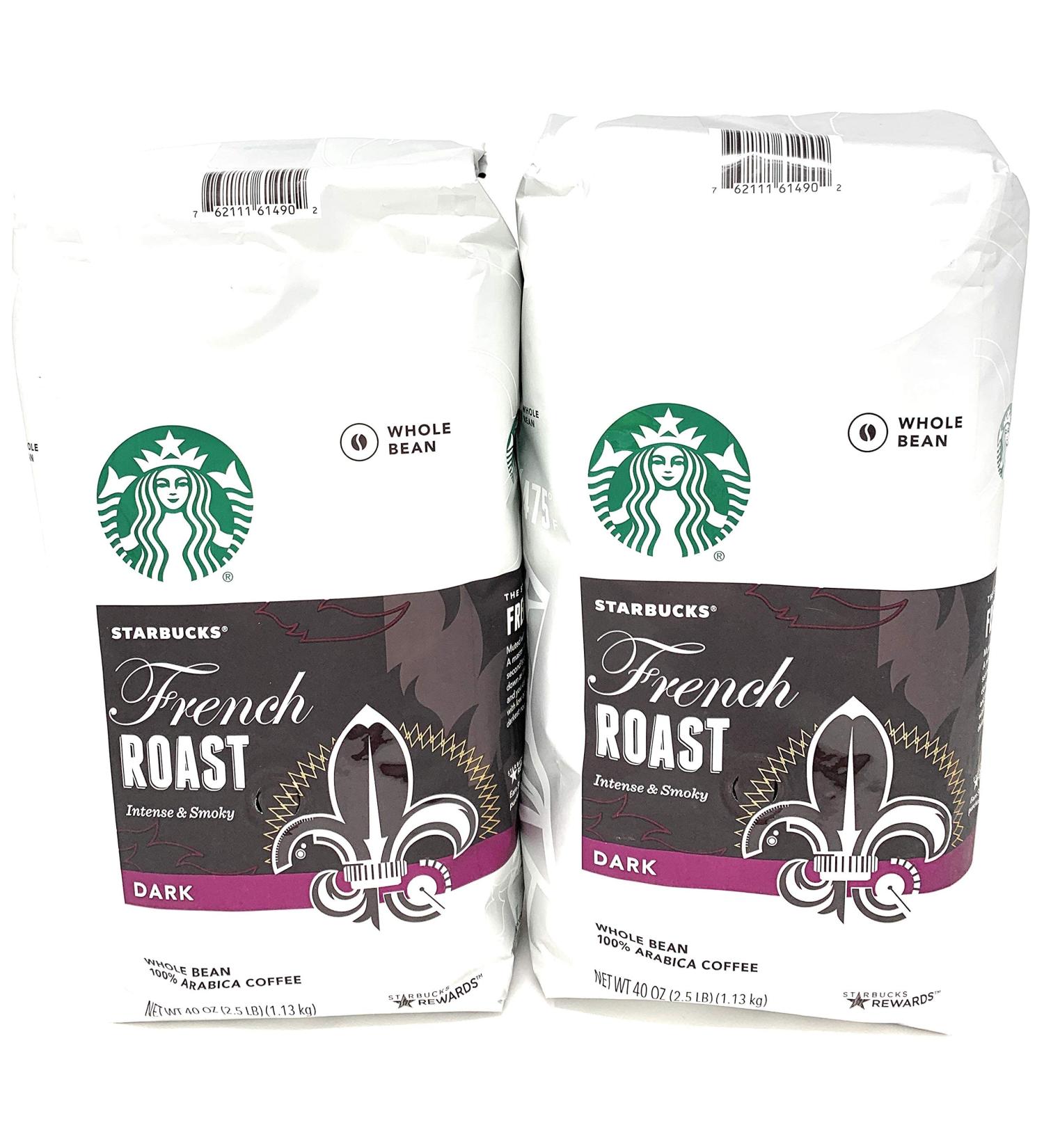 2 Packs of 40 Oz Starbucks French Roast Whole Bean Coffee  2 x 40 Oz  80 Oz French Roast 2.5 Pound (Pack of 2)