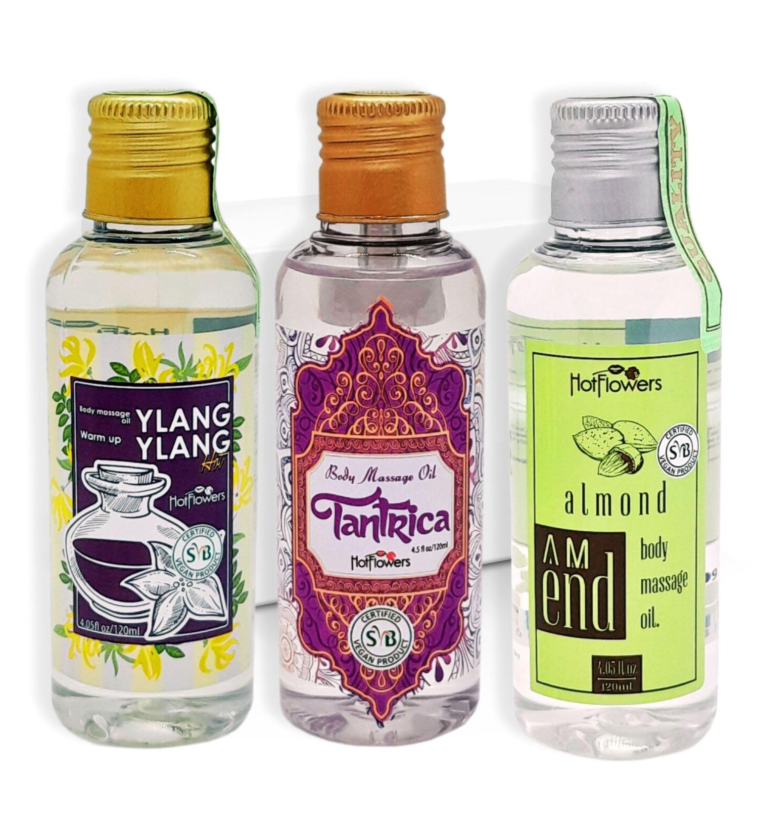 Buy HOT Flowers Sensual Massage Oil Set - Moisturizing Body Oil for Women & Couples | International Shipping - Buy Online on GoSupps.com