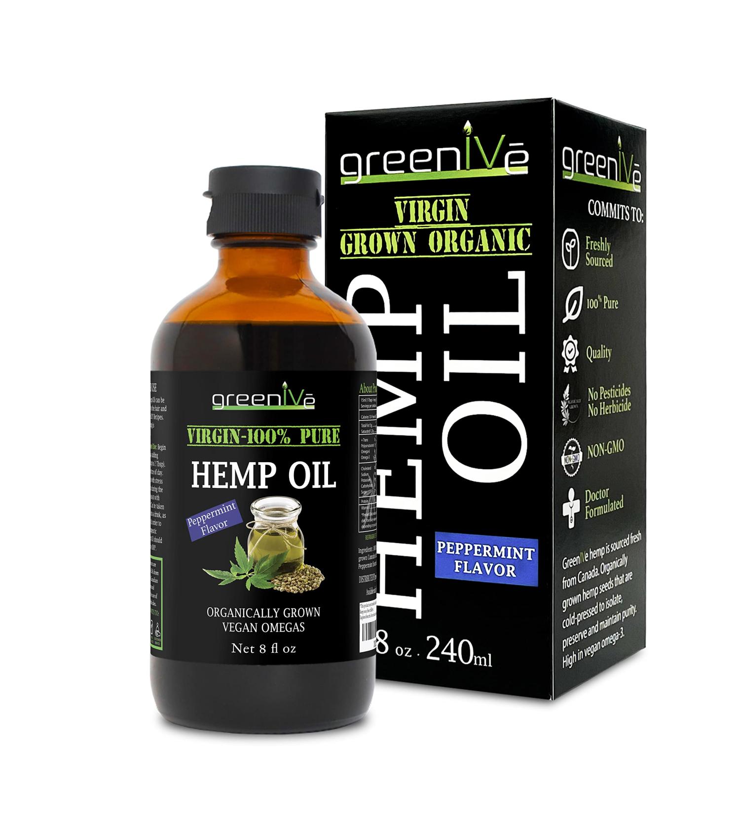 GreenIVe Naturally Grown Peppermint Hemp Oil 224 000mg 100% Pure Cold Pressed Strong Results (8oz Peppermit) 8 Fl Oz (Pack of 1) - Buy Online on GoSupps.com