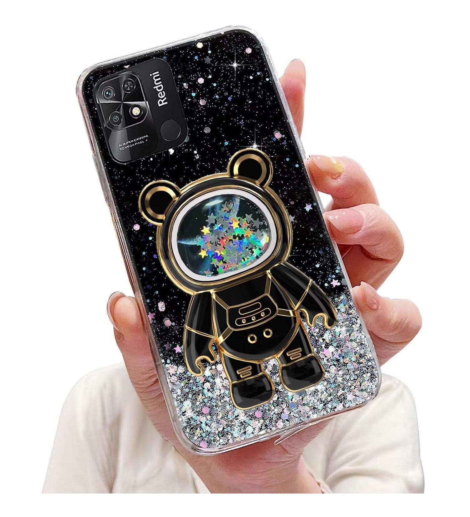 Buy Tivenfezk Nadoli Astronaut Phone Case for Xiaomi Redmi 10c - Glitter Soft Silicone Stand Shell - Buy Online on GoSupps.com