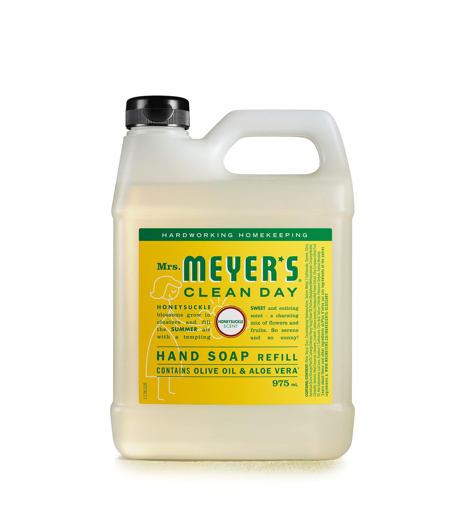 Mrs. Meyer's Clean Day Hand Soap Refill - Cruelty Free Biodegradable Honeysuckle Scent | 975 ml International Shipping Available - Buy Online on GoSupps.com