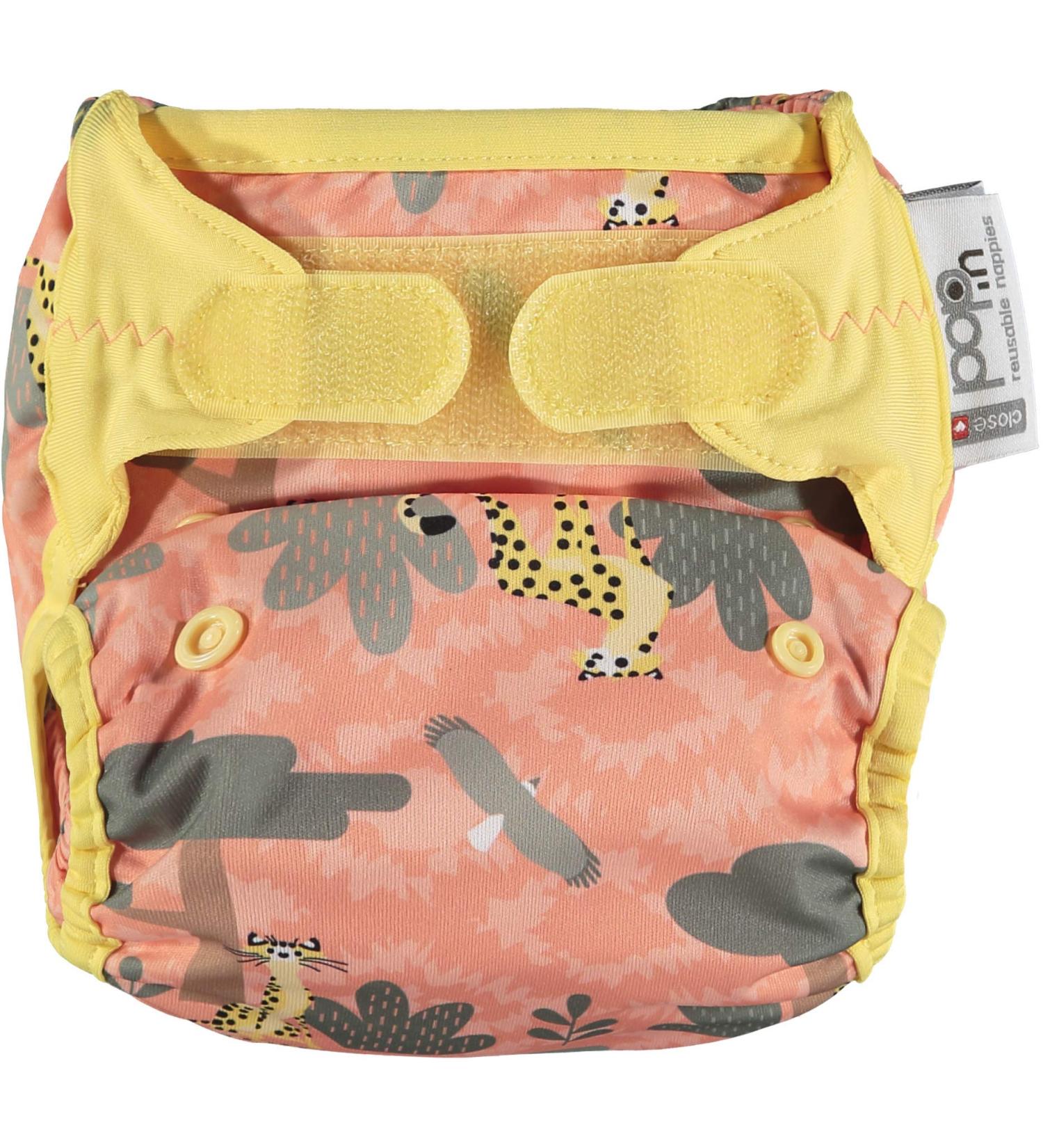 Close pop-in diaper cheetah color bamboo individual printed cloth diapers for babies environmentally friendly reusable cloth diapers birth to pot 1 piece (1 piece)