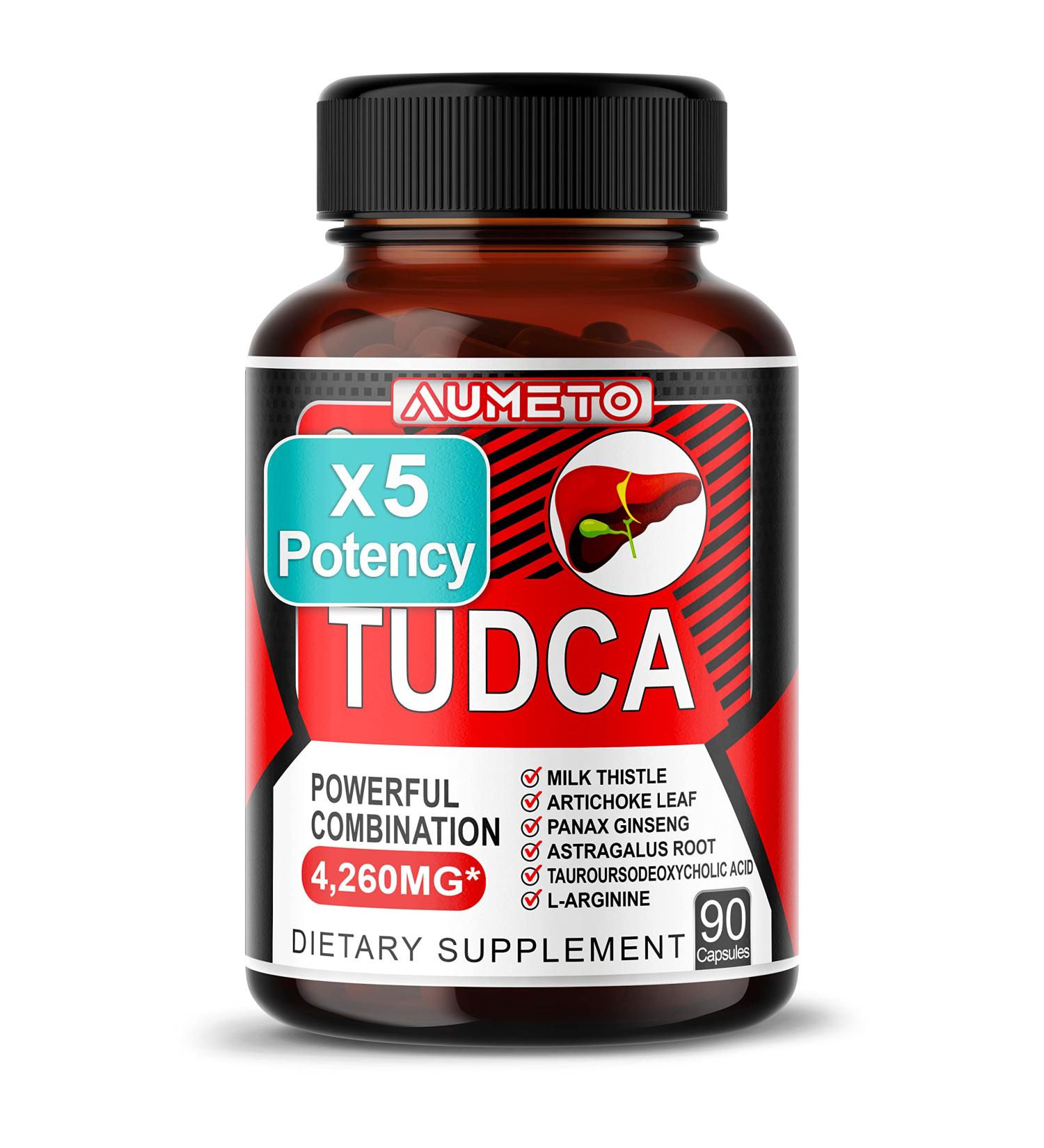 AUMETO TUDCA 4260mg with Milk Thistle, Artichoke, Panax Ginseng - Liver Support & Bile Flow - 90 Count - Buy Online on GoSupps.com
