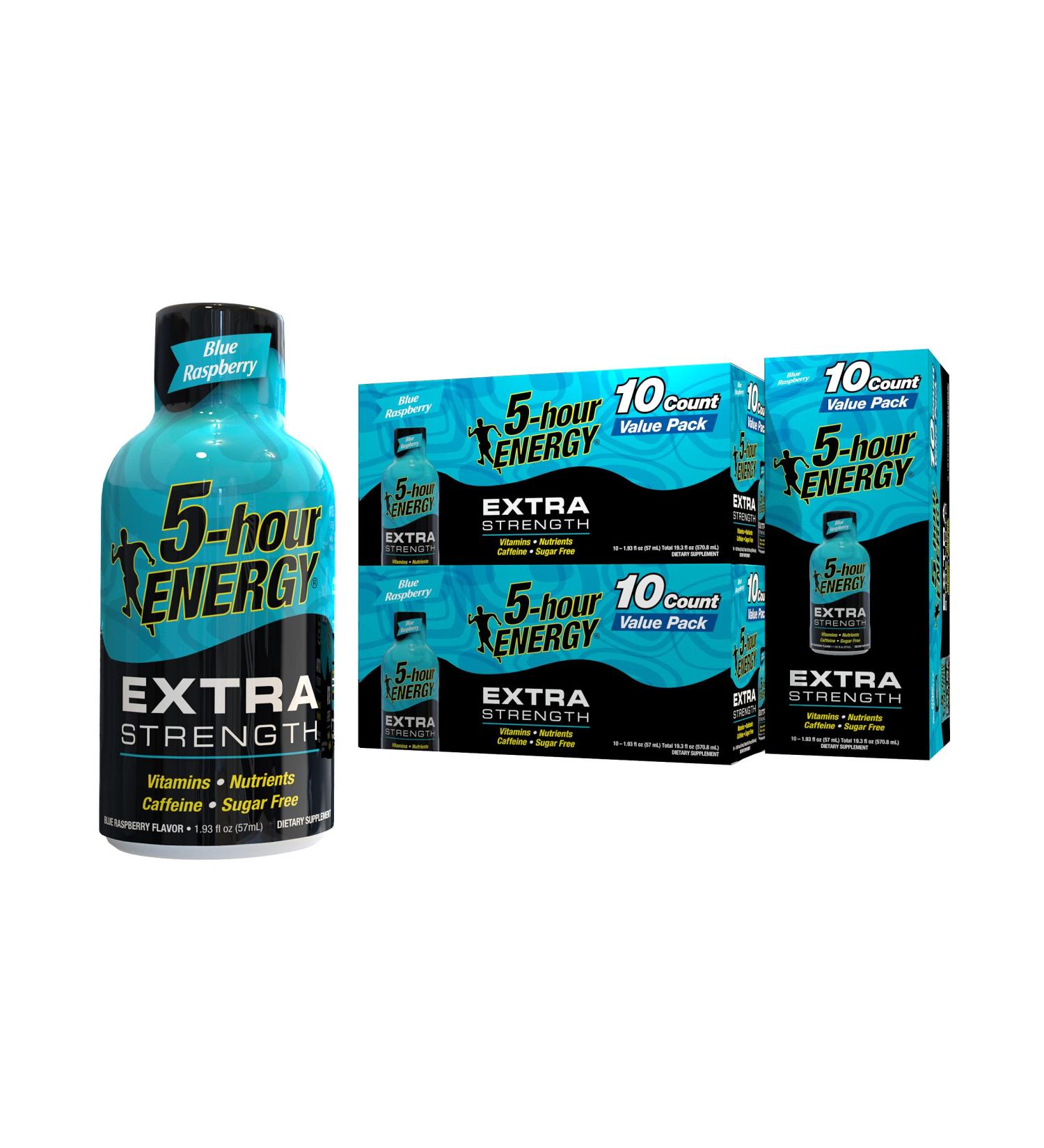 5-Hour ENERGY Shots Extra Strength Blue Raspberry Flavor - 30 Count - Buy Online on GoSupps.com