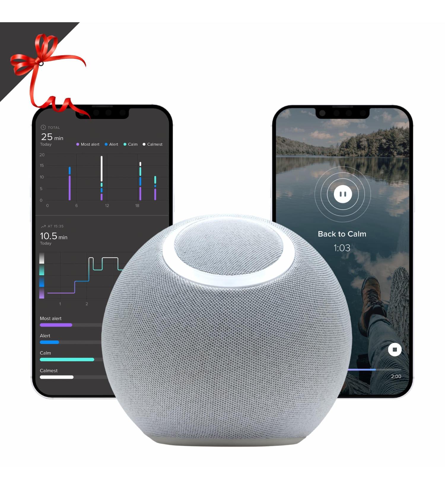 Reflect Orb: Biofeedback for Relaxation | Calming Stress & Anxiety | Improve Mental Health & Wellbeing | Enhance Sleep, Focus, ADHD, & Meditation | 1 Year Subscription Included - Buy Online on GoSupps.com