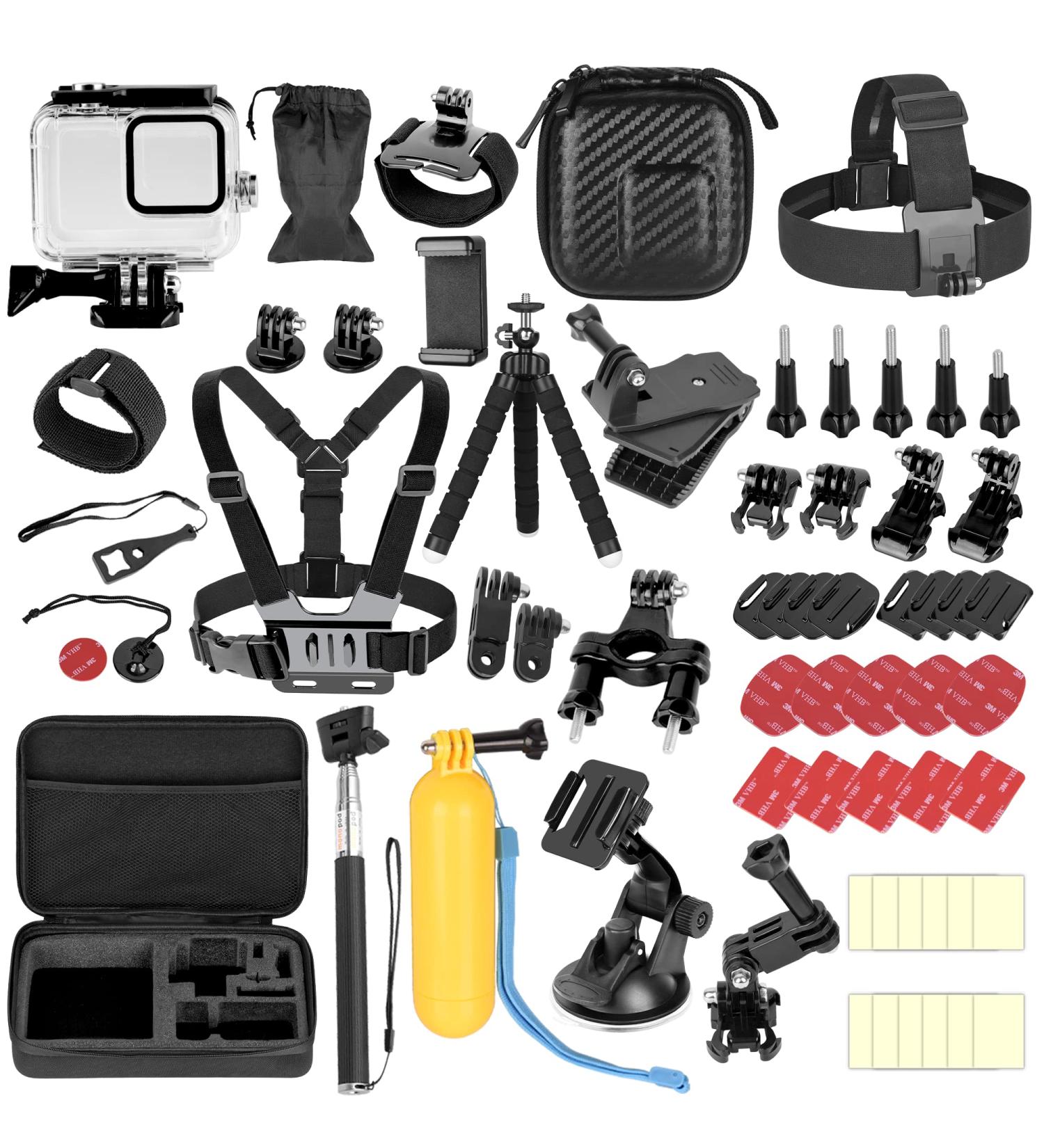 EMART 61-in-1 GoPro Hero 8 Black Accessories Kit with Waterproof Case & Carrying Bag - Mount Bundle for GoPro 9/10/11 Action Camera - Buy Online on GoSupps.com