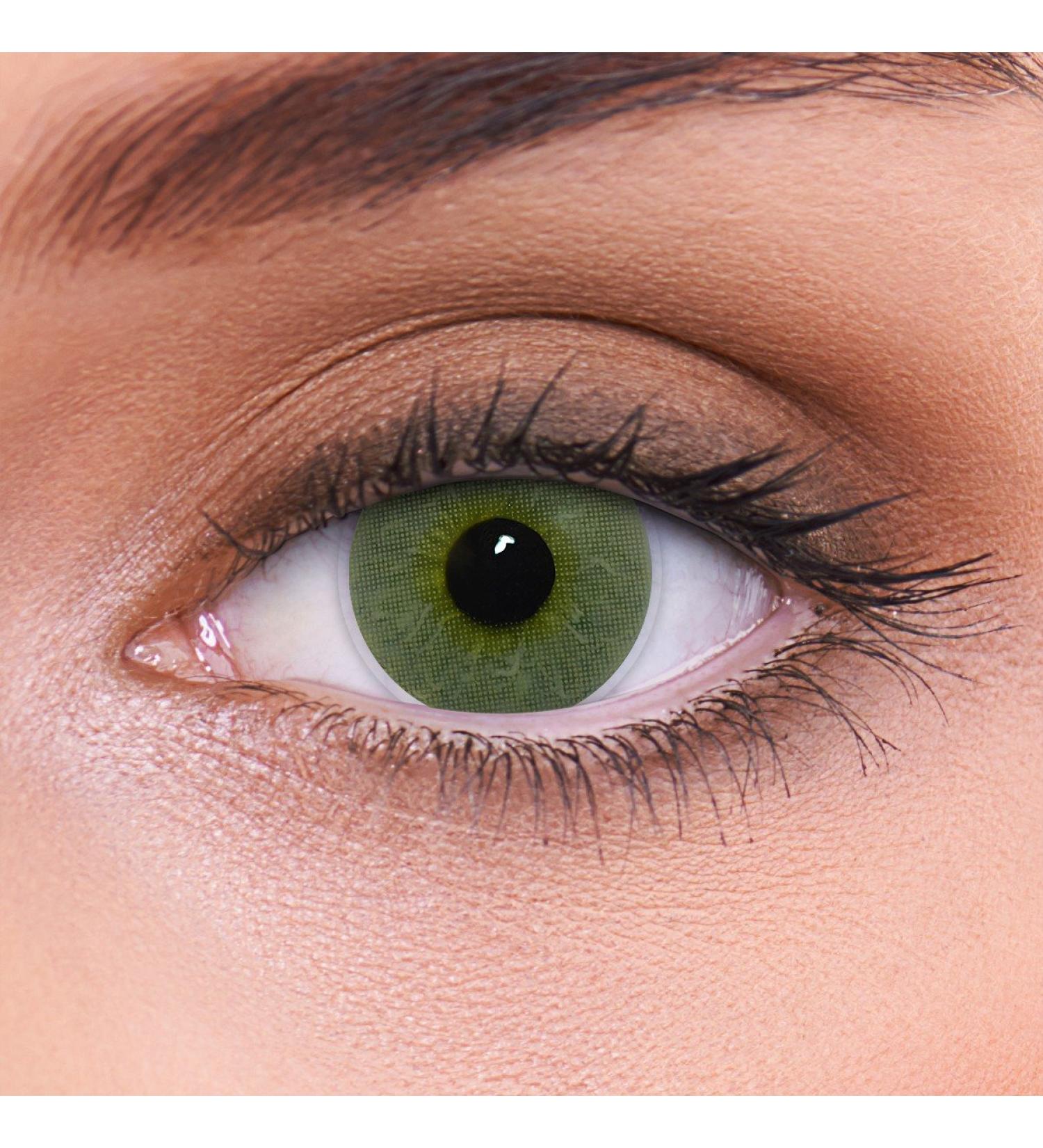 Buy Lenzotica Platinum Green Contact Lenses - Strongly Covering Prescription -3.75 3-Month Soft Lenses with Container International Shipping - Buy Online on GoSupps.com