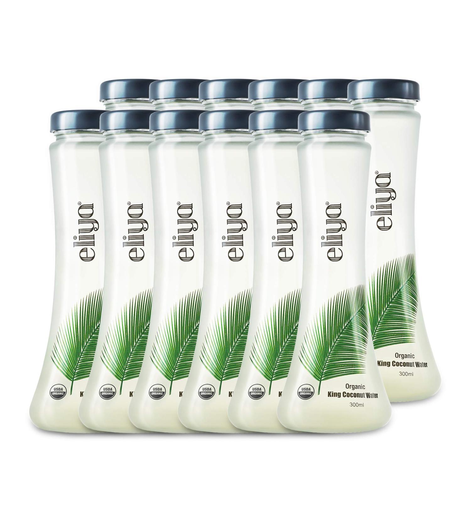 Eliya Organic Young King Coconut Water 10.1 fl. oz Glass Bottles - Pack of 12 | Pure Hydration Source - Buy Online on GoSupps.com