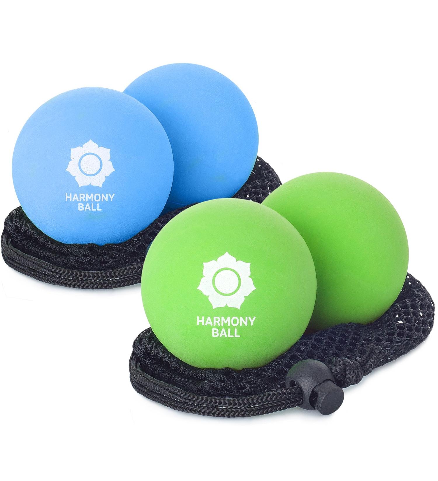 Massage Ball Set - Natural Rubber Fascia & Self-Massage Balls (2 Sizes: 6.3cm & 7.2cm) - 2 Pack for Optimal Relief - Buy Online on GoSupps.com