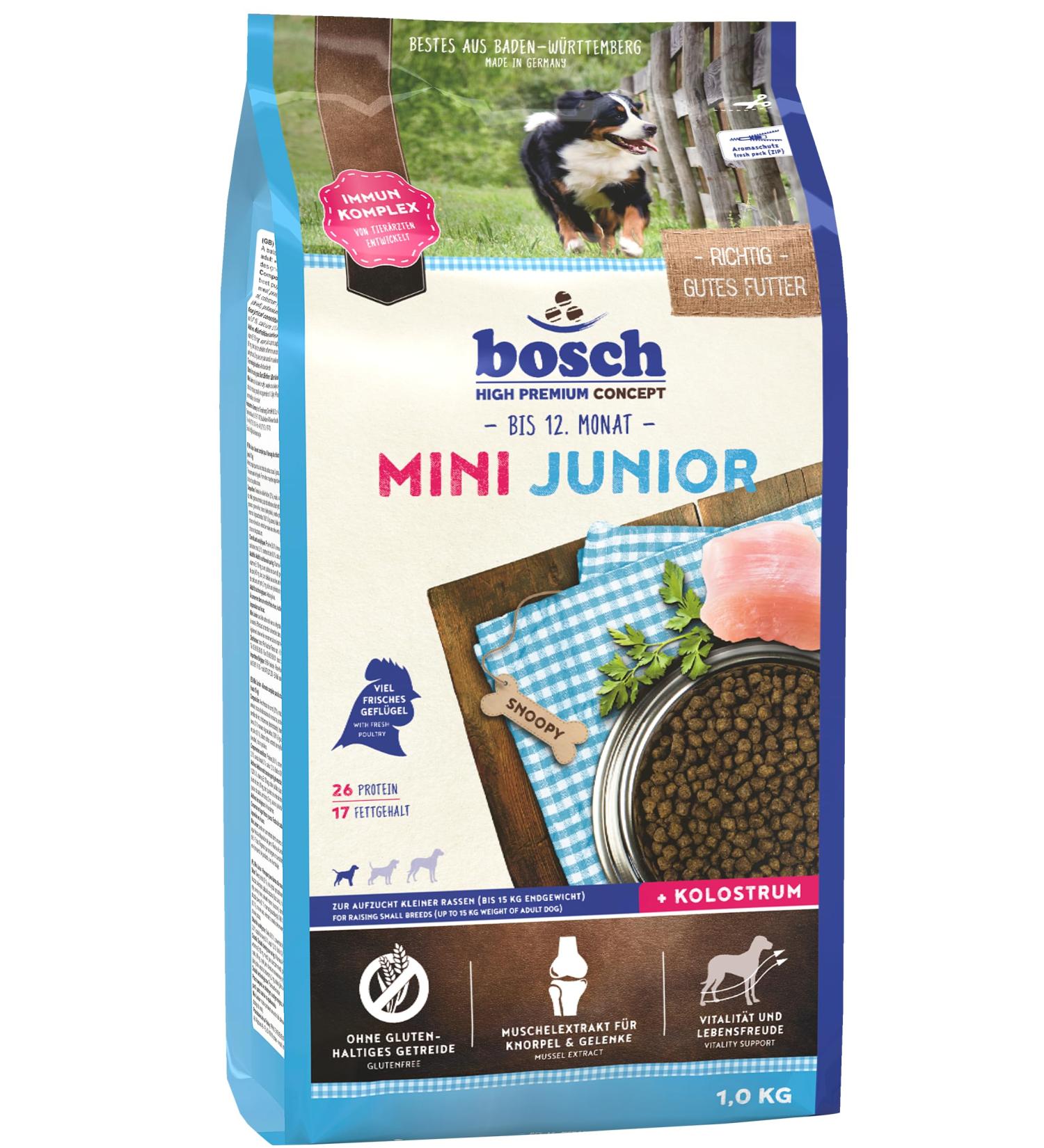 bosch HPC Mini Junior - Dry food for small breed puppies (up to 15 kg) - 1 x 15 kg - Buy Online on GoSupps.com