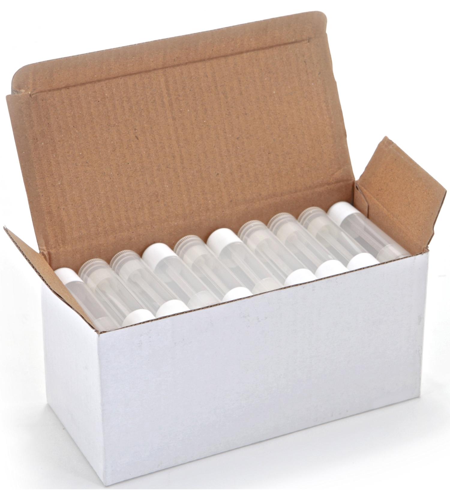 Clear Empty 5.5 ml Lip Balm Tubes with White Caps - Pack of 50 - Buy Online on GoSupps.com