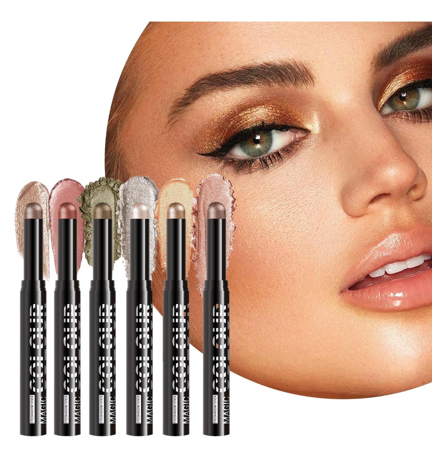  G n rique Set of 6 Waterproof Glitter Eyeshadow Sticks Glitter Eyeshadow Makeup Pens Easy-to-Use Eye Brightener Sticks for Women - Buy Online on GoSupps.com