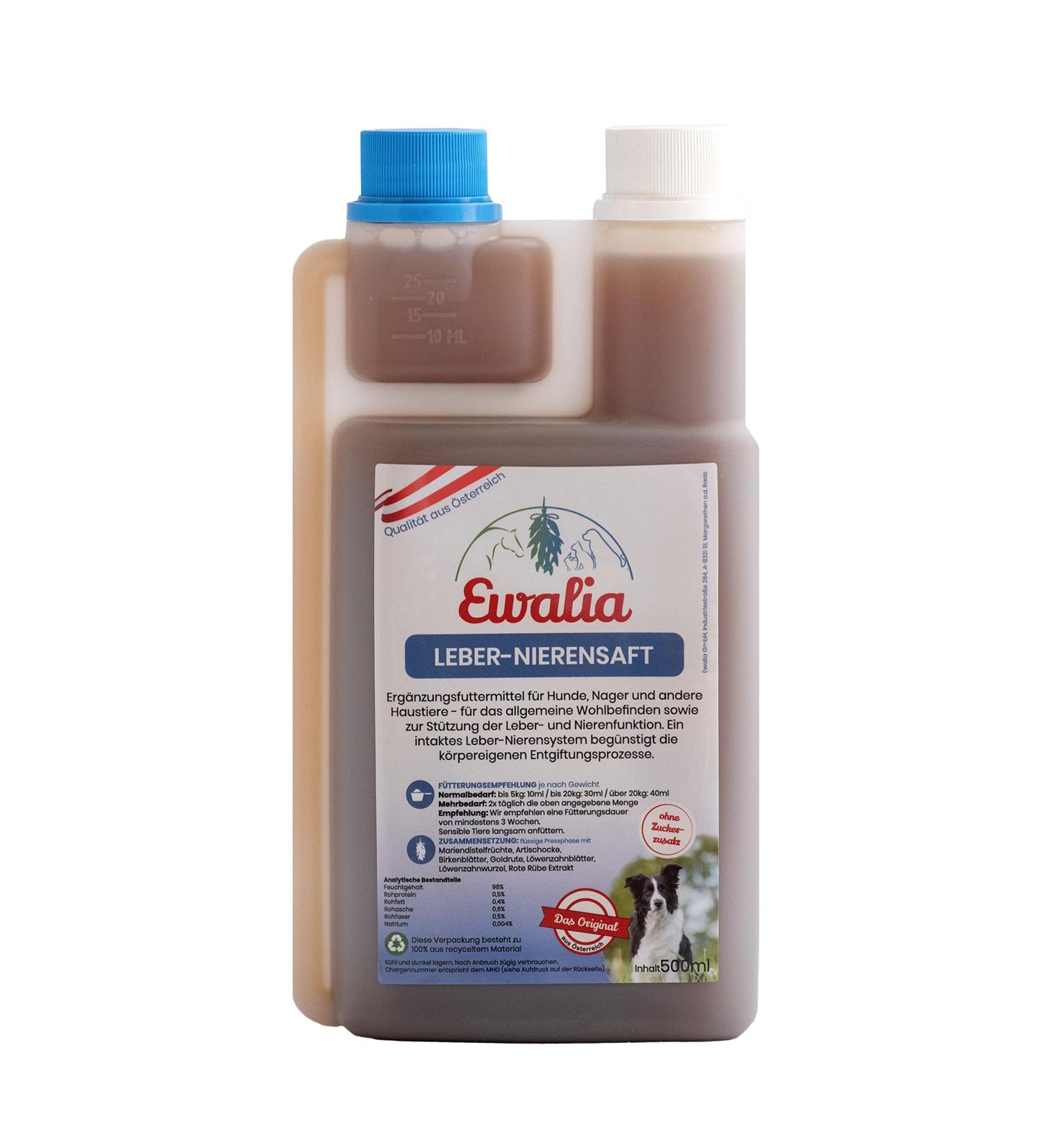 NEW!Ewalia liver -renal juice for dogs - natural support for liver & kidney - a contribution to holistic health - developed with veterinarians 100% pure - 500ml