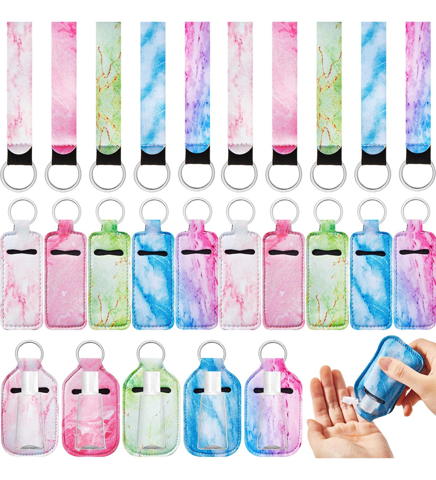 Marble Chapstick Holder Set with Wristlet Keychain - 30 Pieces, Reusable Travel Bottle Containers & Lipstick Protective Cases for Women - Buy Online on GoSupps.com