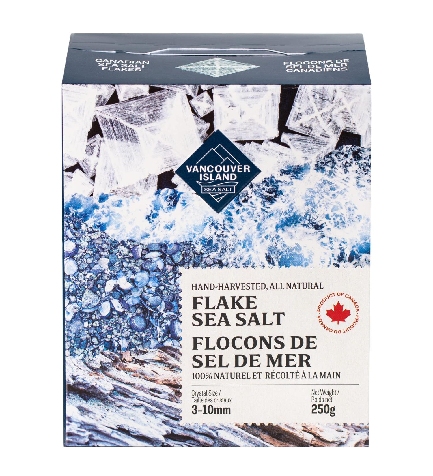Vancouver Island Flaky Sea Salt - 8.8 oz | Hand Harvested Large Flake Salt for Seasoning, Baking, Cooking & Finishing - All Natural - Buy Online on GoSupps.com