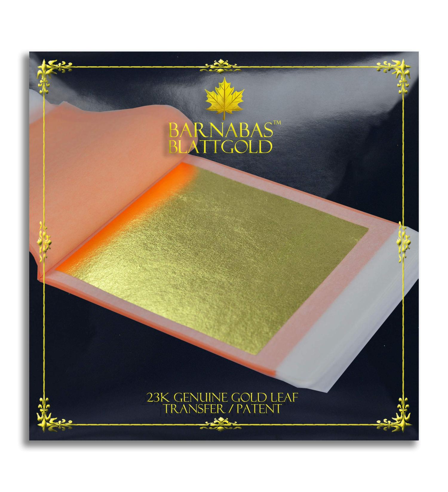 Barnabas Blattgold 23k Genuine Gold Leaf Sheets - 3.4 inches - 10 Sheets Booklet - Transfer Patent Leaf - Buy Online on GoSupps.com