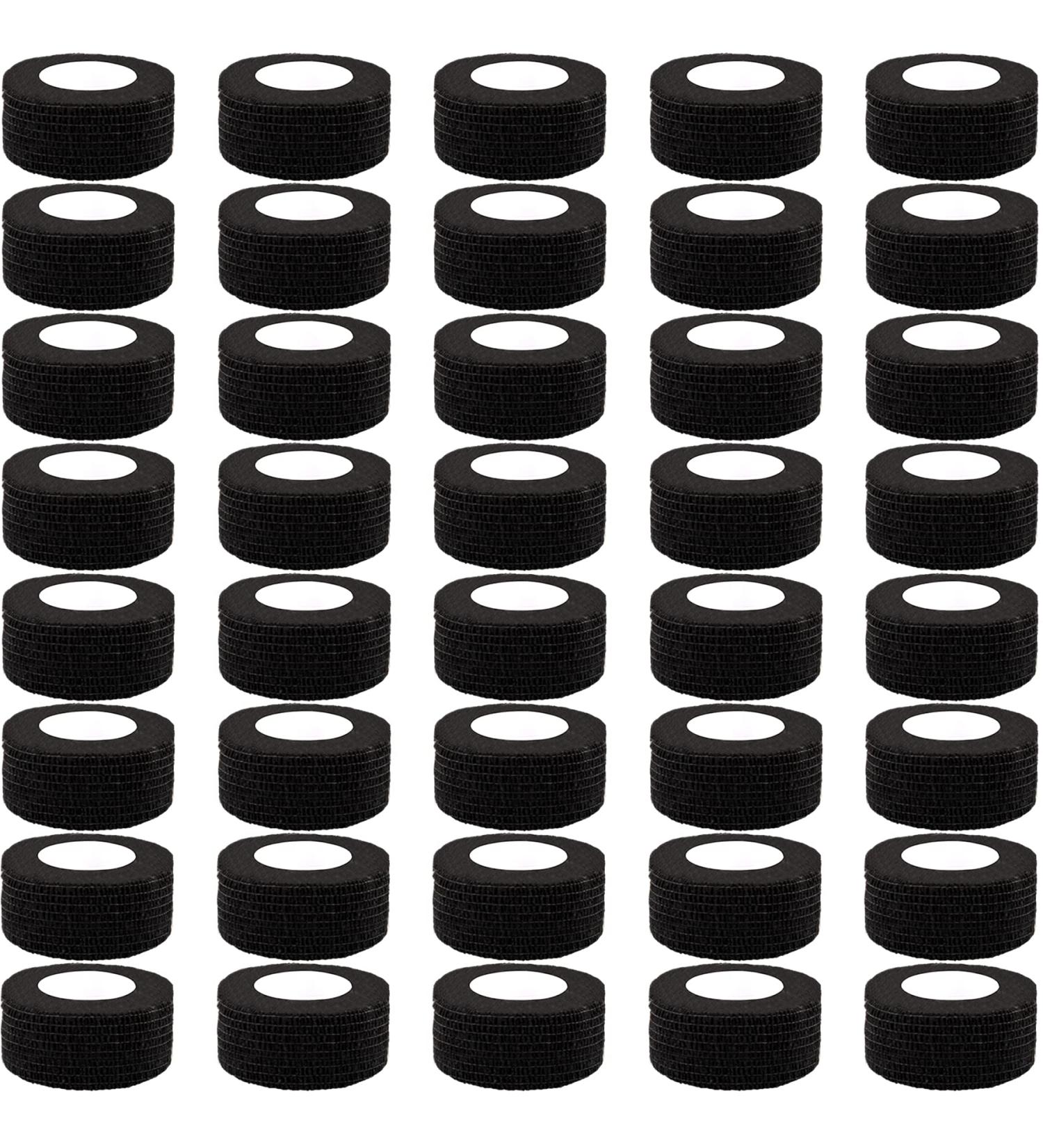 BQTQ 40 Rolls Cohesive Bandage Self Adherent Wrap Tape | 1 Inch x 5 Yards Stretch Bandage Wrap | Ideal for Ankle Sprains, Swelling | Black | Pack of 40 - Buy Online on GoSupps.com