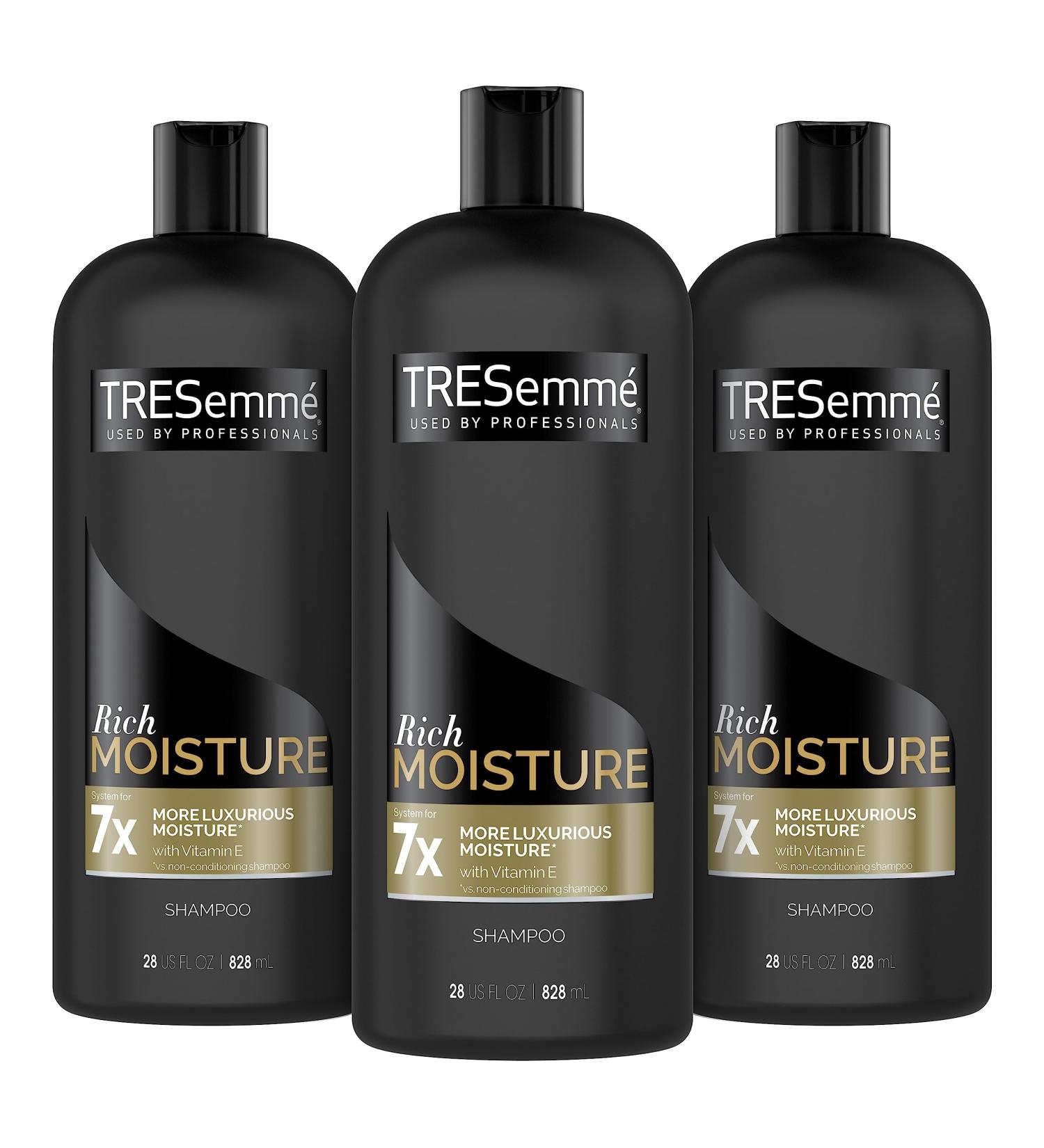 TRESemm Moisture Rich Shampoo 3-Pack - 28 oz | Professional Quality for Dry Hair | Vitamin E & Biotin Formula for Salon-Healthy Look - Buy Online on GoSupps.com