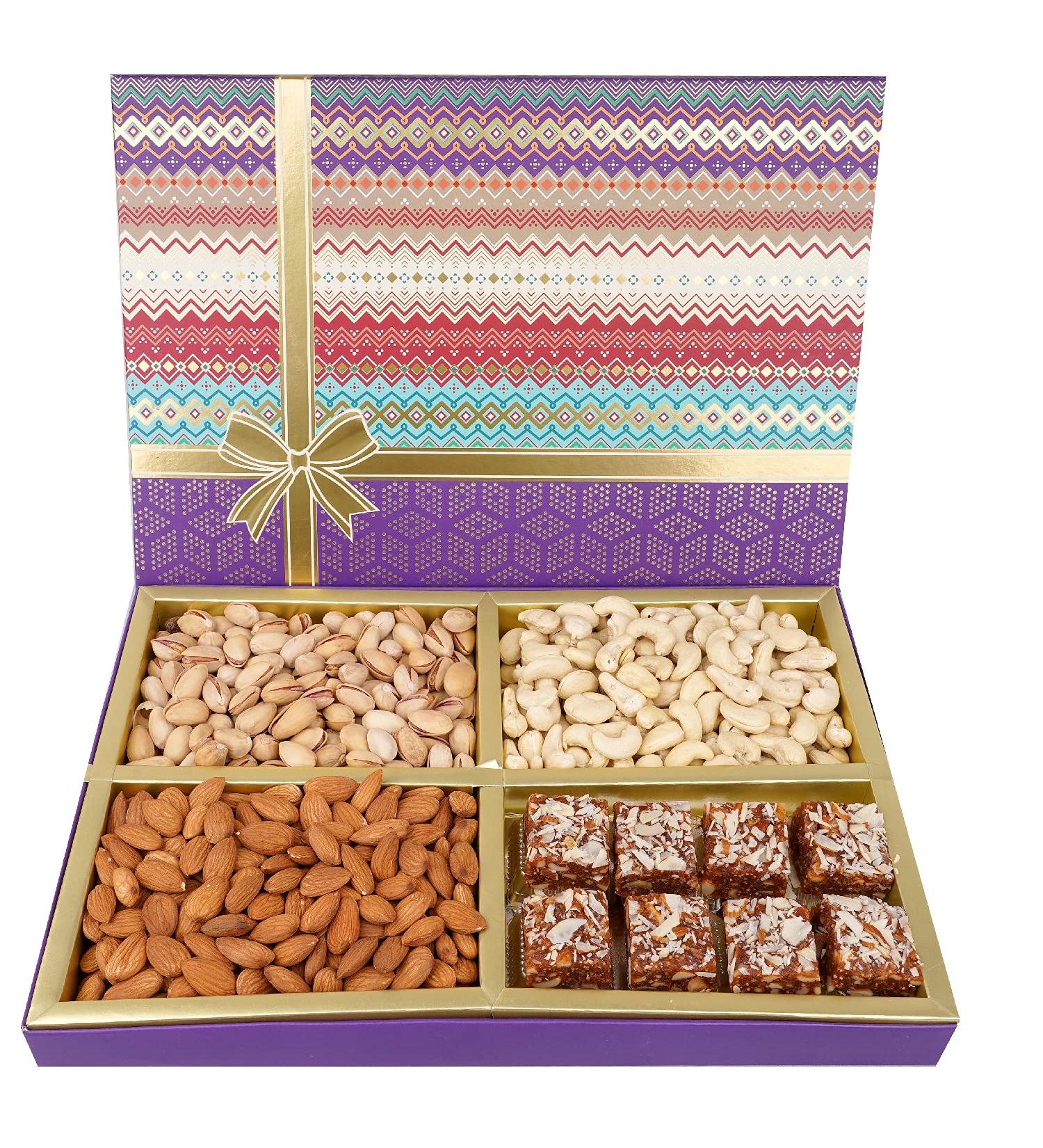 Jaiccha Ghasitaram Dryfruits Hamper-Fruit n Nut Dryfruit Box with Sugarfree Bites 750 gms |Gift for Diwali Holi Rakhi Valentine Christmas Birthday Anniversary Her Him| Fruit n Nut Dryfruit Box with SF Bites 750 gms - Buy Online on GoSupps.com