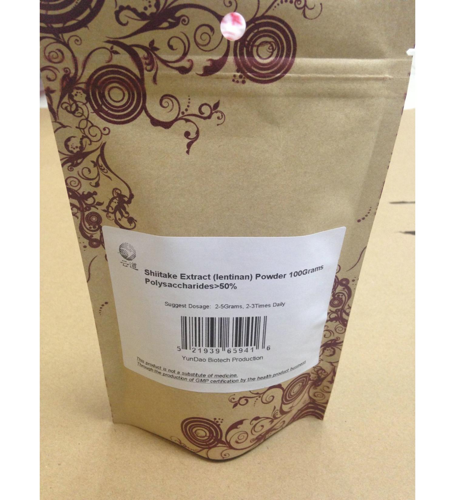 WonderLand Herbs Lentinus edodes/Shiitake Mushroom Extract Powder Lentinan 100Grams 50% Active polysaccharides