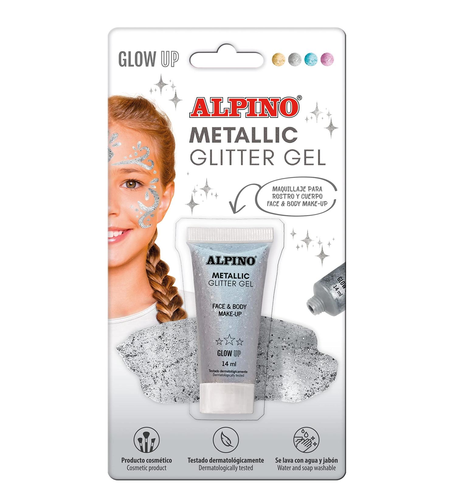  Alpino Metallic Glitter Gel Alpino Fiesta Silver | Metallic glitter gel with silver base | Liquid purple - Buy Online on GoSupps.com