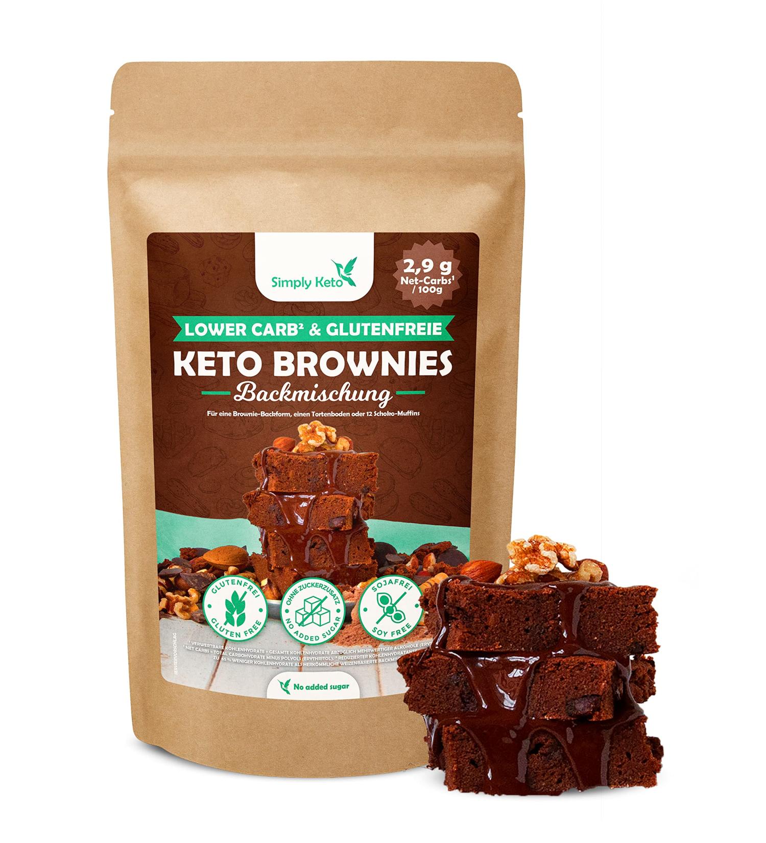 Simply Keto Brownie Baking Mix - Low Carb Sugar-Free Gluten-Free - Perfect for Brownies Cakes & Muffins - 100% Keto Friendly - Buy Online on GoSupps.com