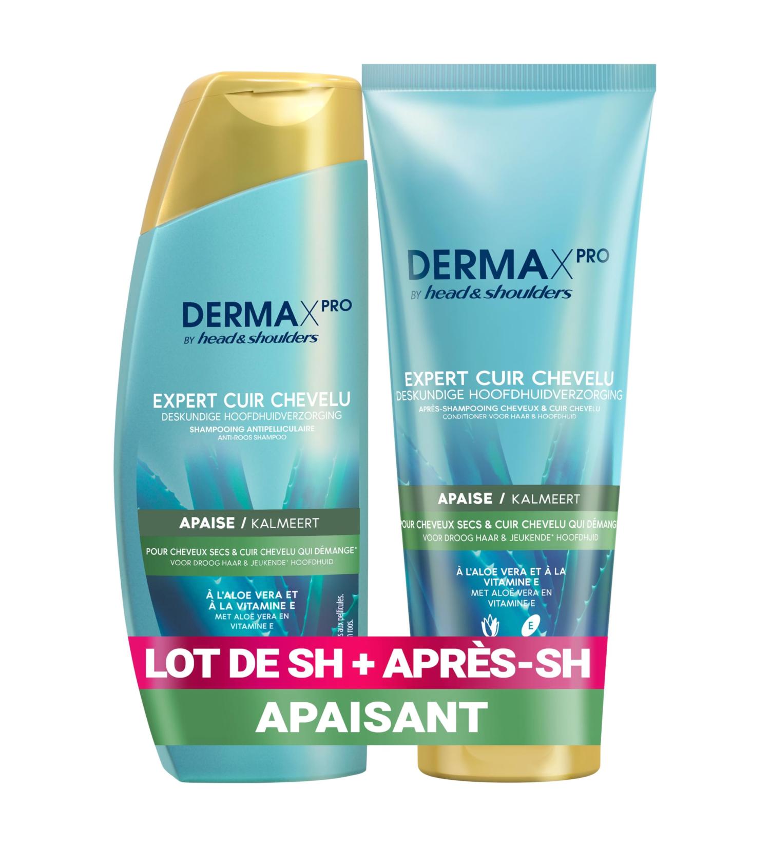 DERMAxPRO by Head & Shoulders APAISE Soothing Anti-Dandruff Shampoo & Conditioner For Dry Hair & Itchy Scalp With Aloe Vera Vitamin E & Cactus - Buy Online on GoSupps.com