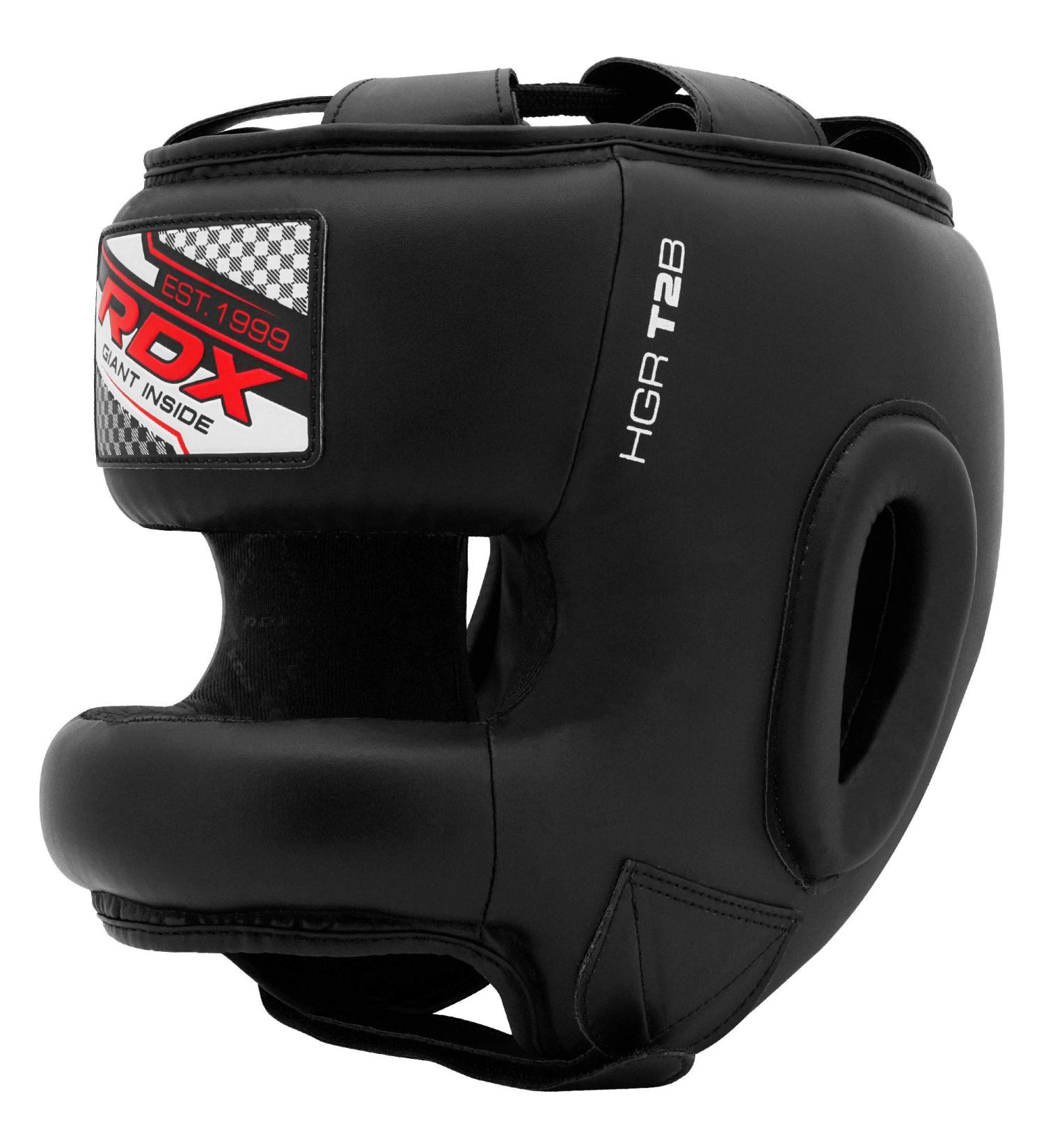 RDX Maya Hide Leather Boxing Headgear - Large, MMA Sparring, Kickboxing, Training, Taekwondo, Karate, BJJ Fighting - Black - Buy Online on GoSupps.com