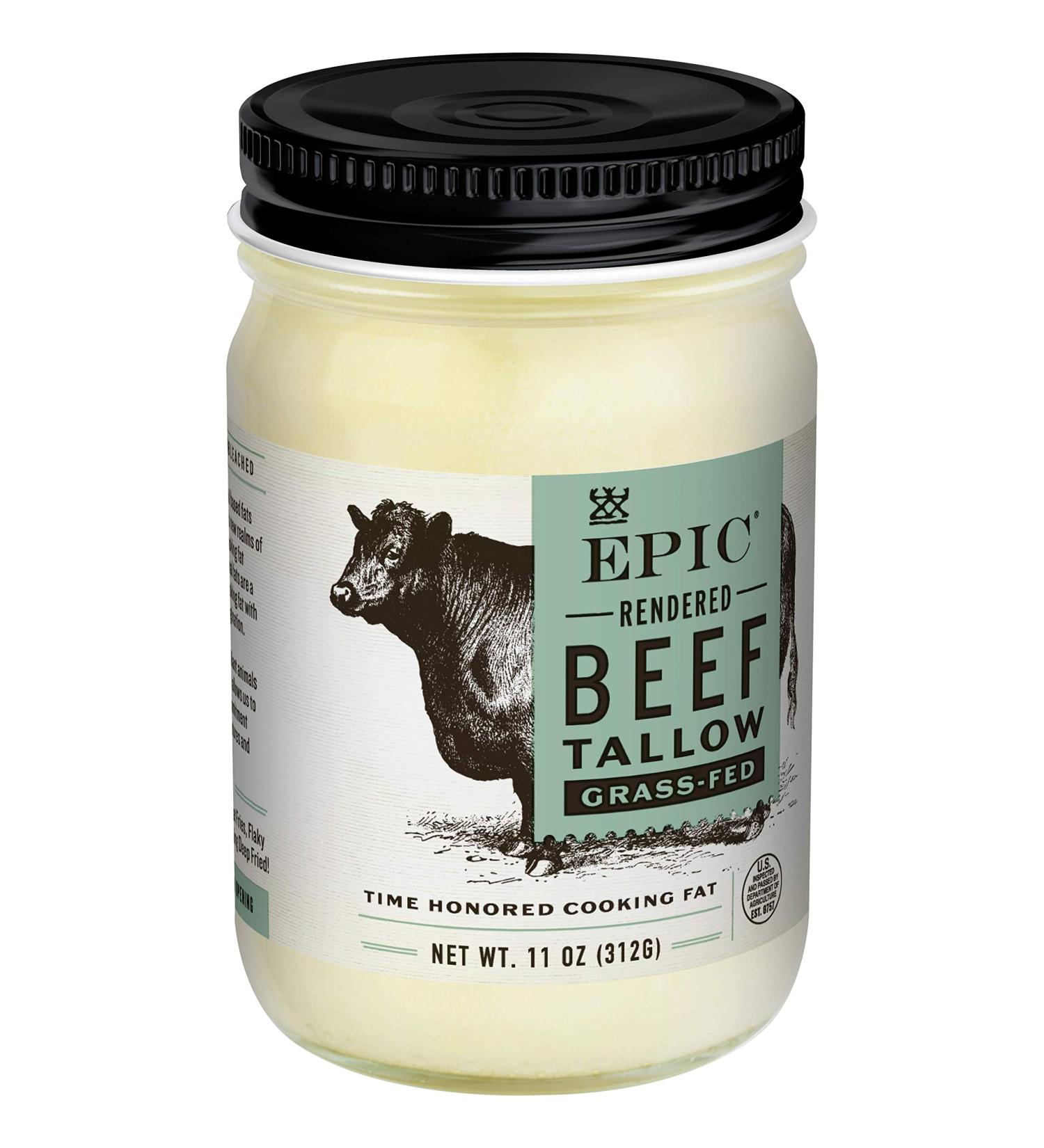 Epic Bar Grass Fed Beef Tallow 11 oz | High-Quality Cooking Fat - Buy Online on GoSupps.com
