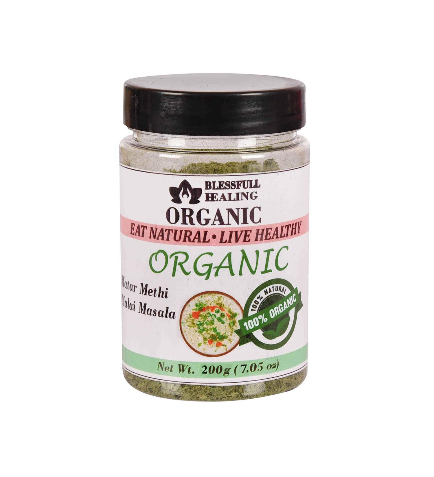 Blessfull Healing Organic Matar Methi Malai Masala 200 Gram Airtight Container (Packing May Vary) 200 Gram 7.05 oz - Buy Online on GoSupps.com