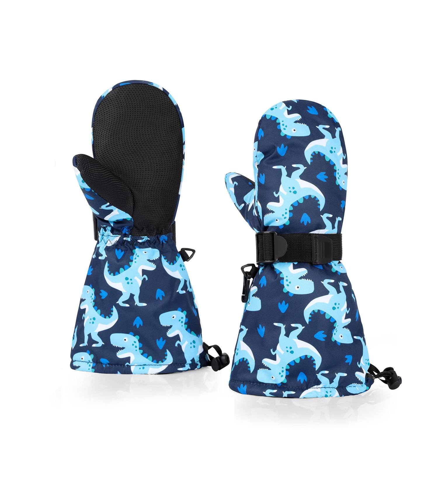 Highcamp Waterproof Snow Mittens for Toddlers XS (3-4 Y) - Dino Design - Buy Online on GoSupps.com