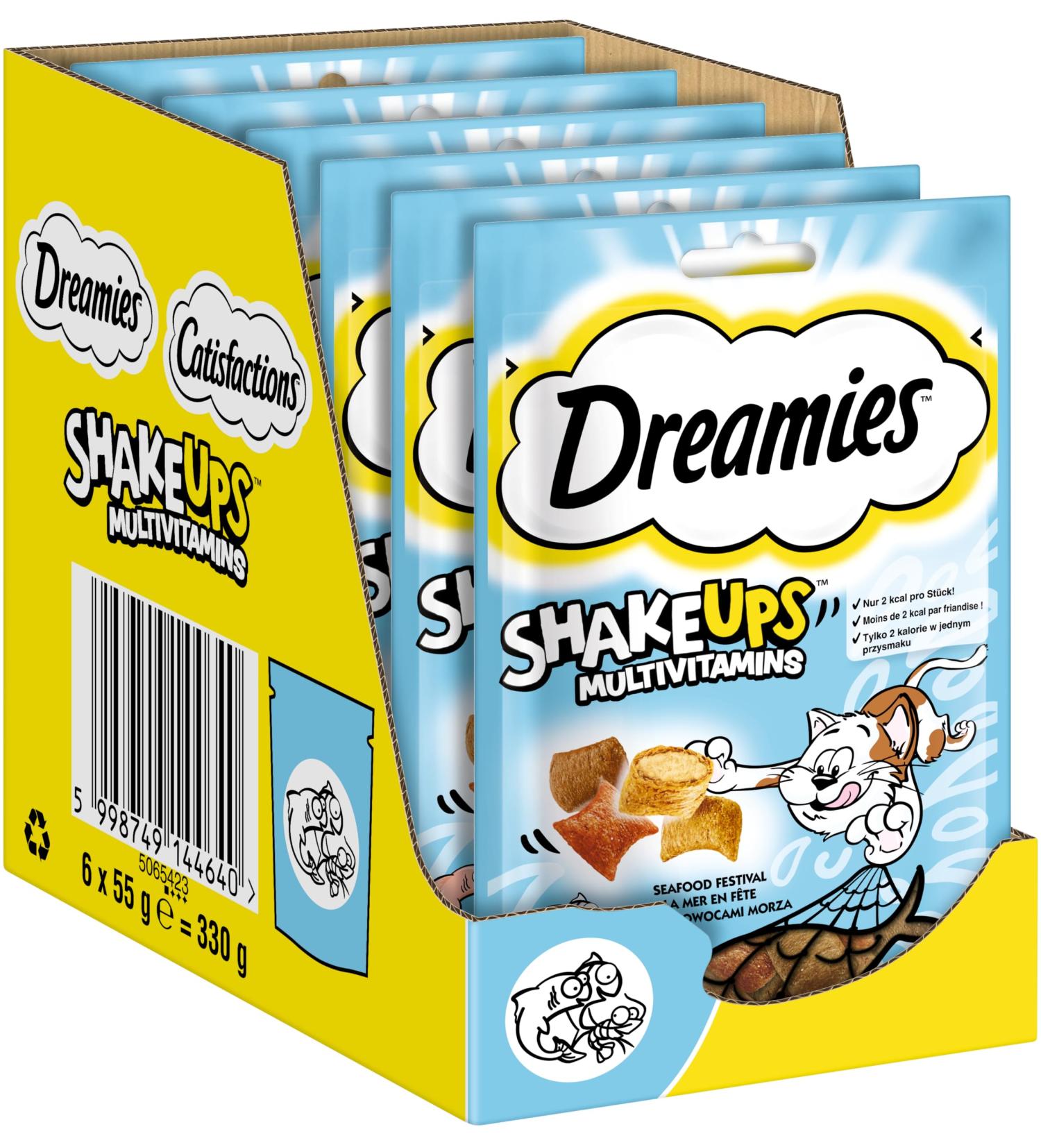 Dreamies Shake Ups Multivitamins Seafood Festival - 55g Katzenleckerlis Portion Bag (6 Bags) - Premium Cat Treats for International Shipping - Buy Online on GoSupps.com