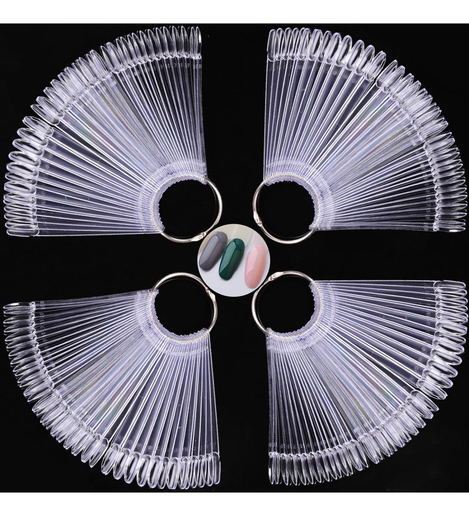 200pcs Clear Stiletto Nail Swatch Sticks with Ring Holder - Nail Art Practice & Display - Buy Online on GoSupps.com