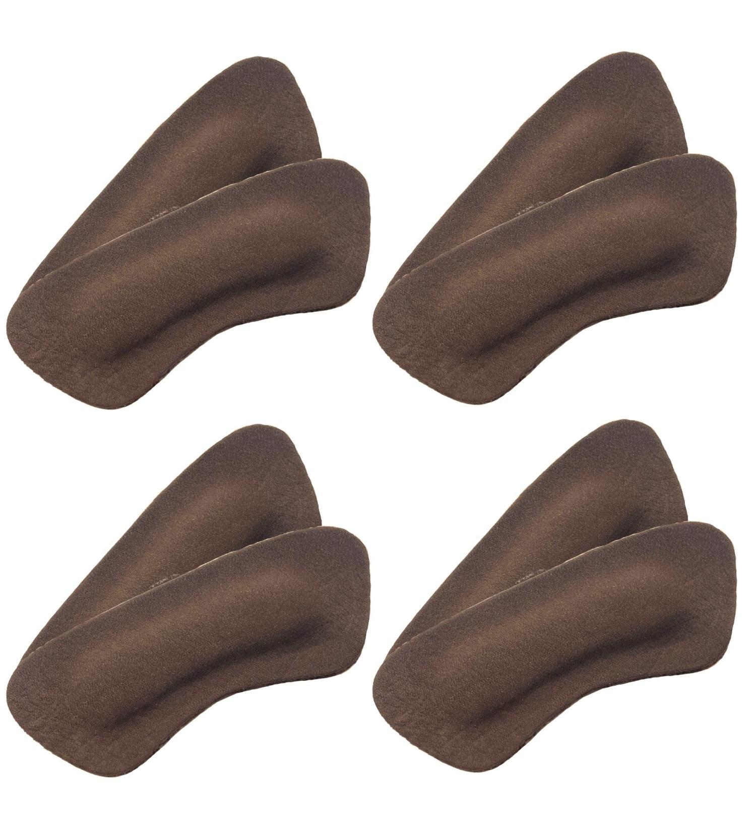Comfort Heel Pads for Shoes | Leather Cushions for Pain Relief & Blister Prevention | High Heel Comfort Pads for Men & Women - 4 Pairs Dark Brown - Buy Online on GoSupps.com