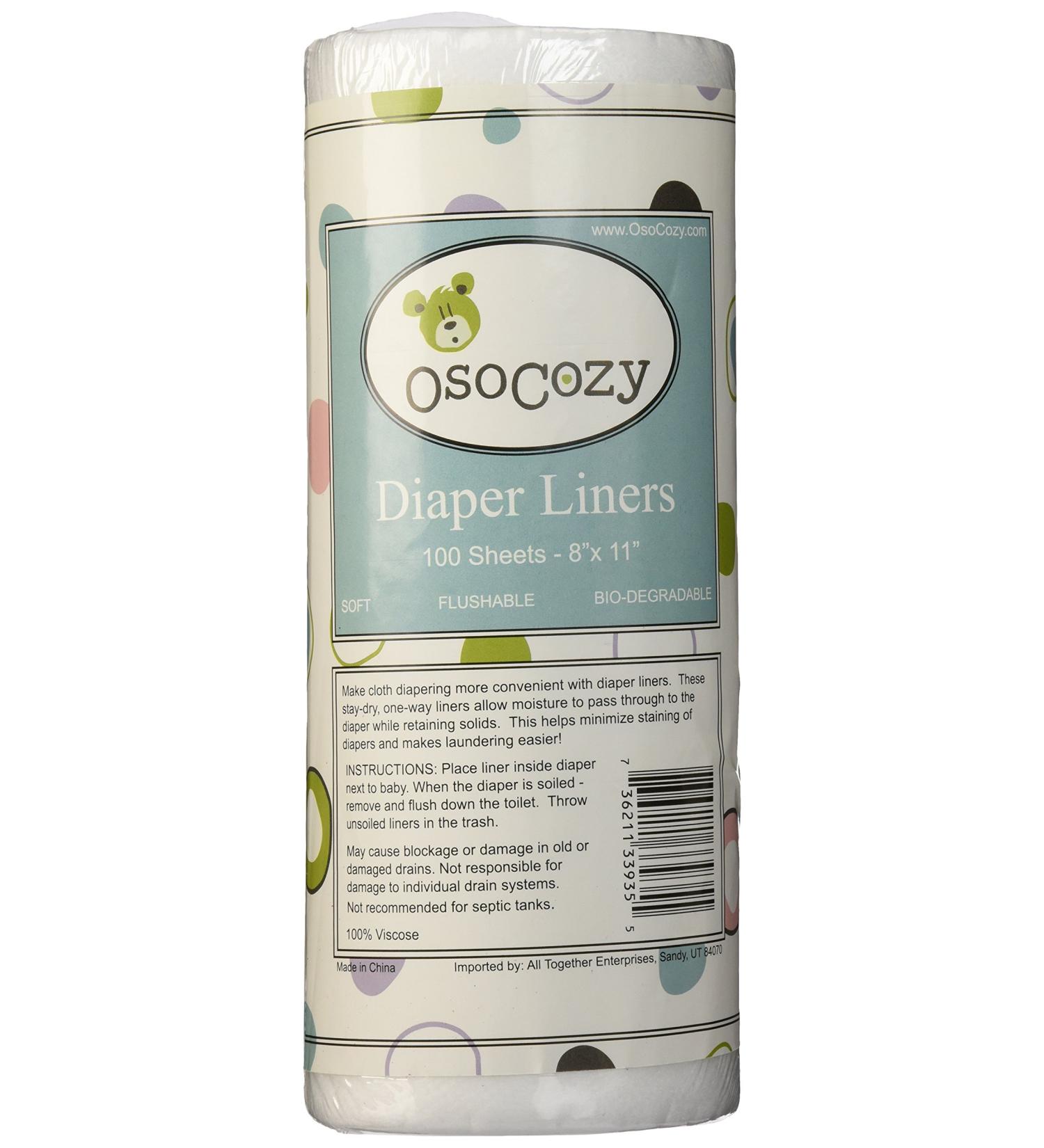 OsoCozy Flushable Diaper Liners - Convenient Quick Cloth Diaper Liners for Baby's Skin - Buy Online on GoSupps.com
