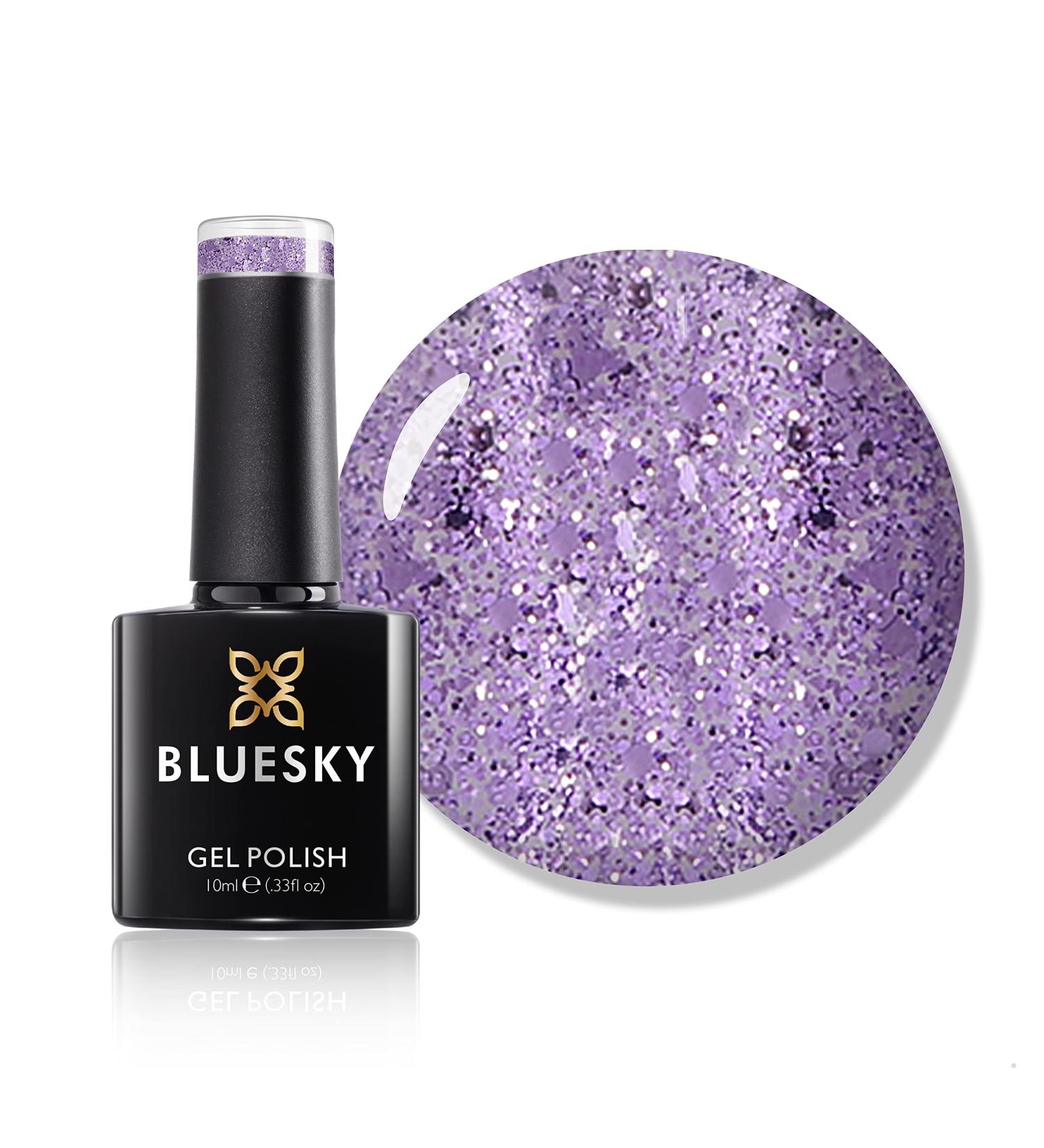 Bluesky Gel Nail Polish Blue Danube 10 ml - Long Lasting Chip Resistant Purple Glitter - UV LED Lamp Required - Pack of 1 - Buy Online on GoSupps.com