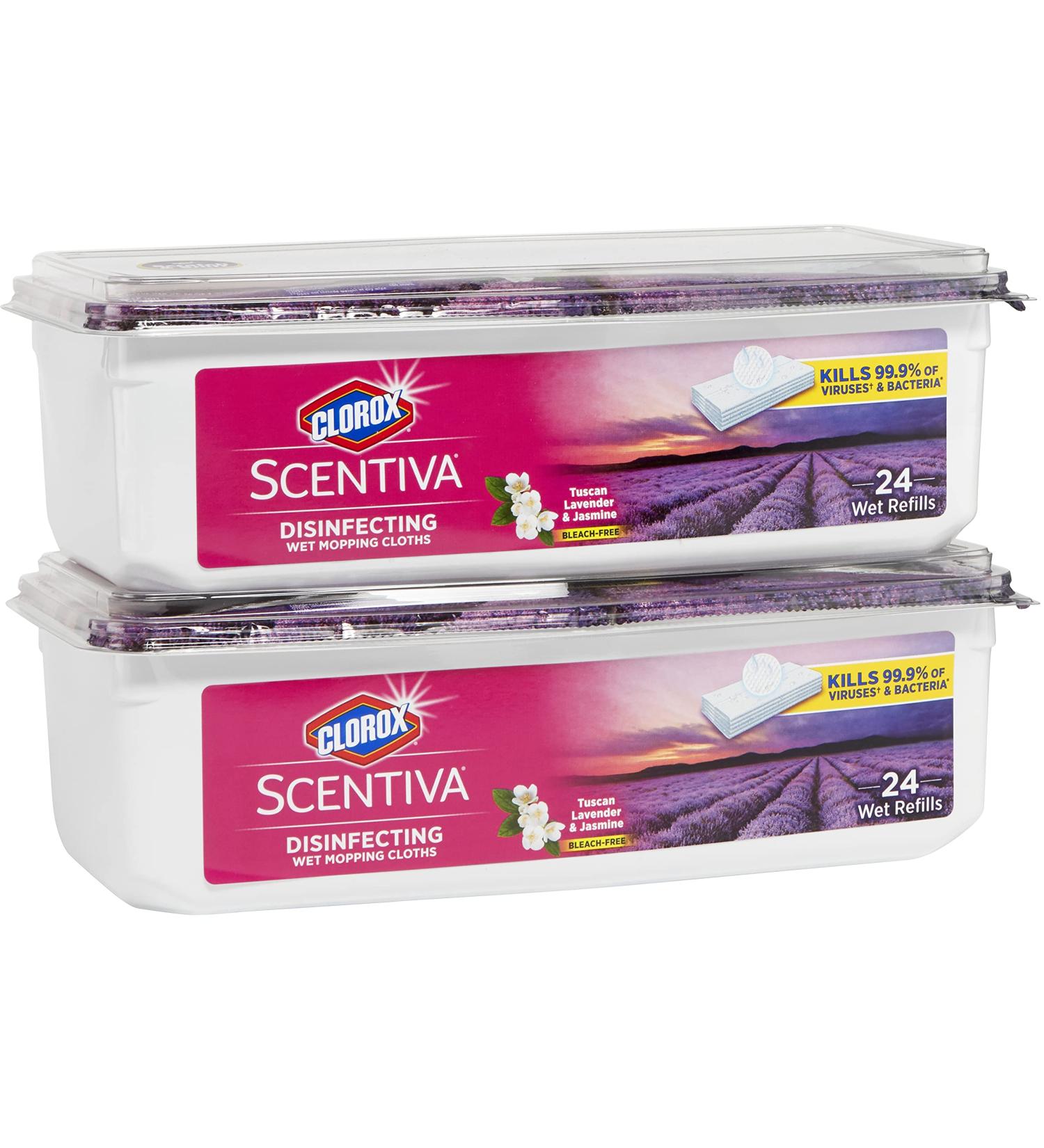 Clorox Scentiva Tuscan Lavender & Jasmine Disinfecting Wet Mop Pad 24 Count - Pack of 2 - Buy Online on GoSupps.com