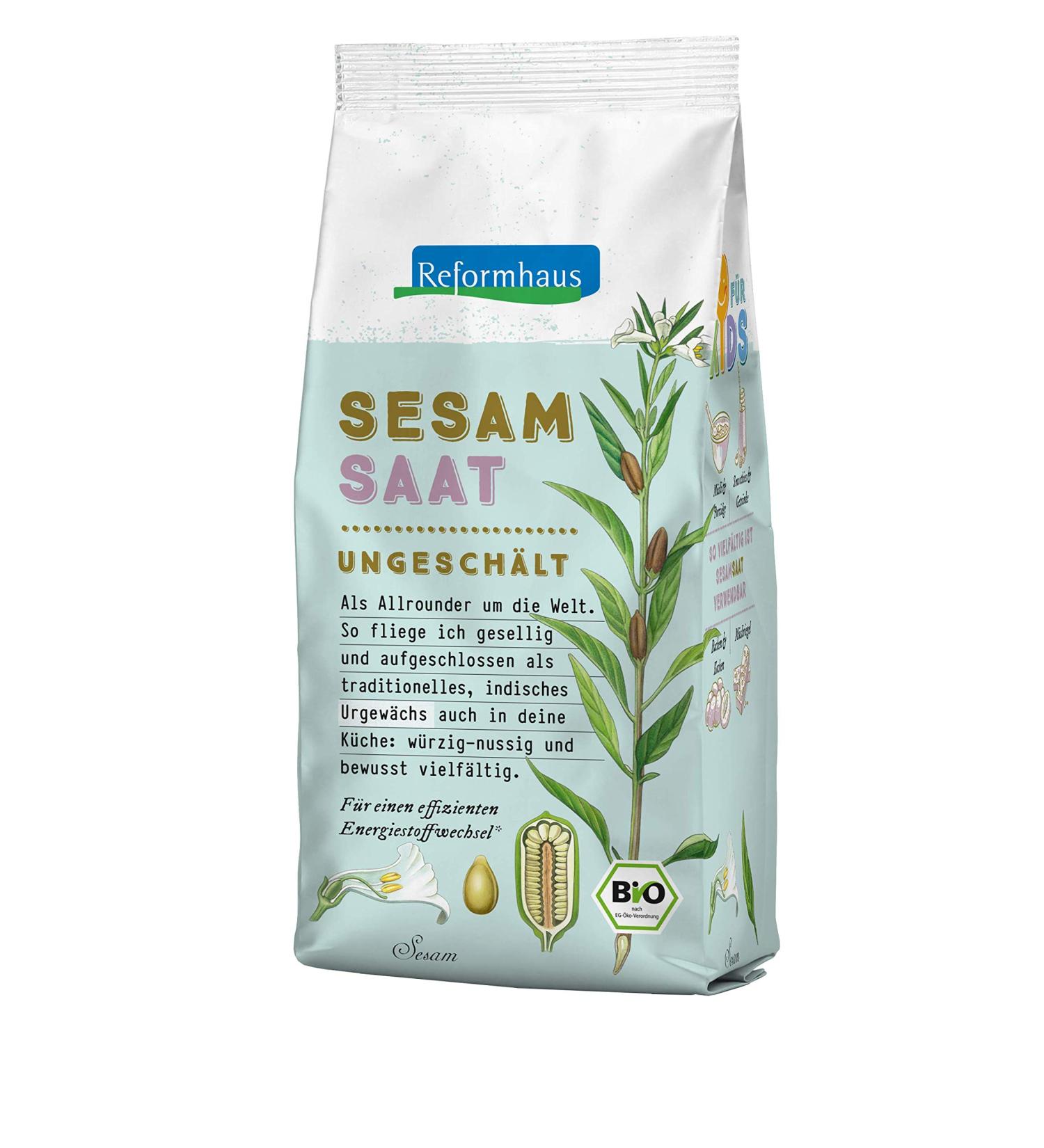 Health food store sesame seeds unpeeled organic 250g