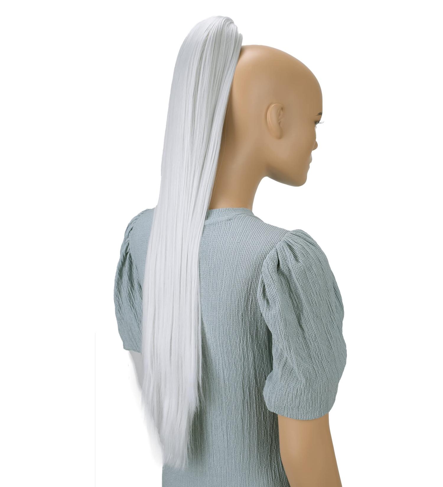 CAISHA 28 Extra Long Straight Gray Ponytail Hairpiece | Heat-Resistant Synthetic Fibres - H139 - Buy Online on GoSupps.com