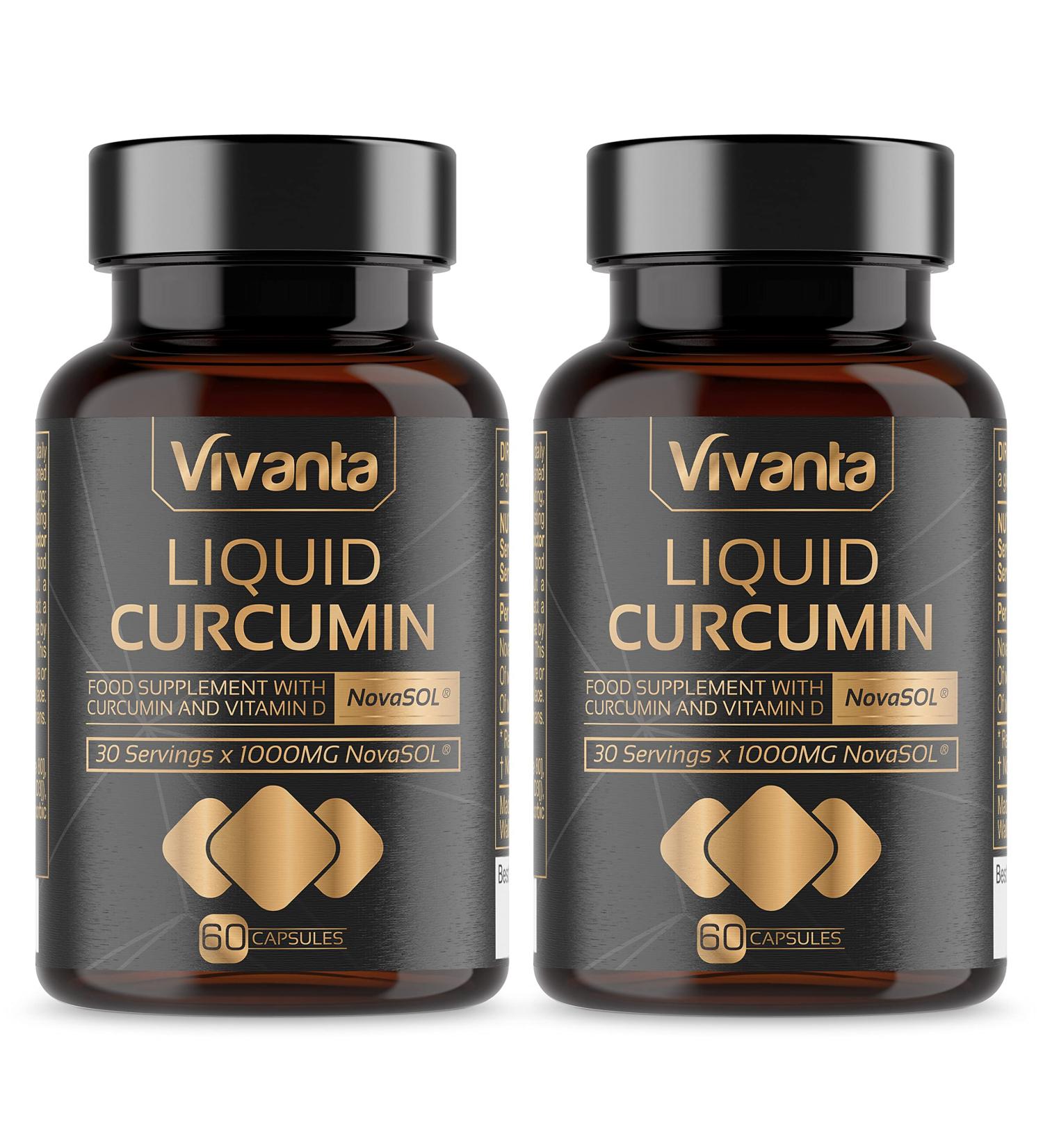 NovaSOL Liquid Curcumin Capsules - 1000mg per Serving - 60 Daily Servings - 185x Turmeric Bioavailability - 120 Count - Buy Online on GoSupps.com