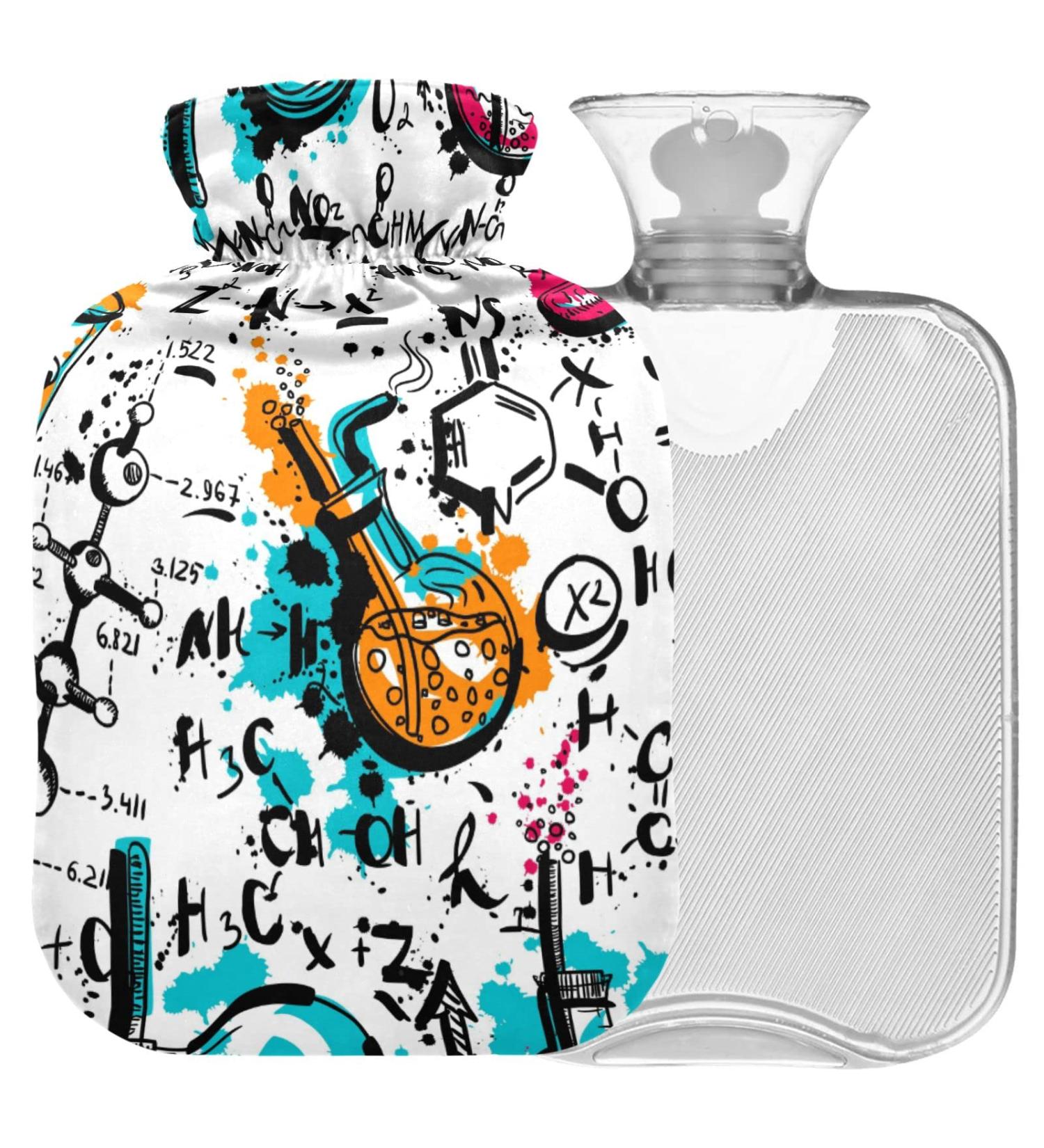 Naanle Watercolor Heat Bottle with Cover | 1L Transparent Hot Water Bottle for Bed Hand & Feet | Ideal for Heat & Cold Therapy - International Shipping Available - Buy Online on GoSupps.com