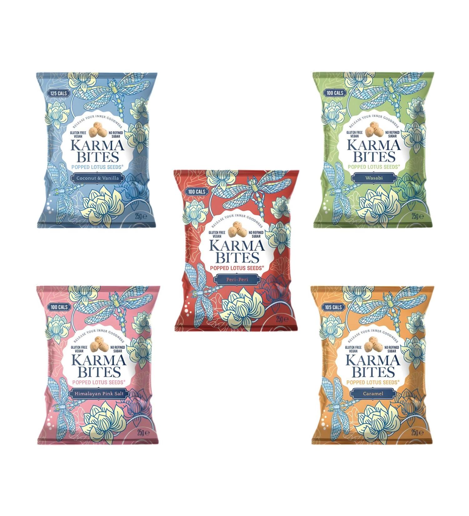 Karma Bitess Wafer Pick N Mix - Create Custom Wafer Combo with 4+ Flavours | Caramel Popped Coconut Vanilla Peri Peri Pink Salt | Perfect Wafer Gift Set for Wafer Lovers Pack 2 x 25g Pack of 2 - Buy Online on GoSupps.com