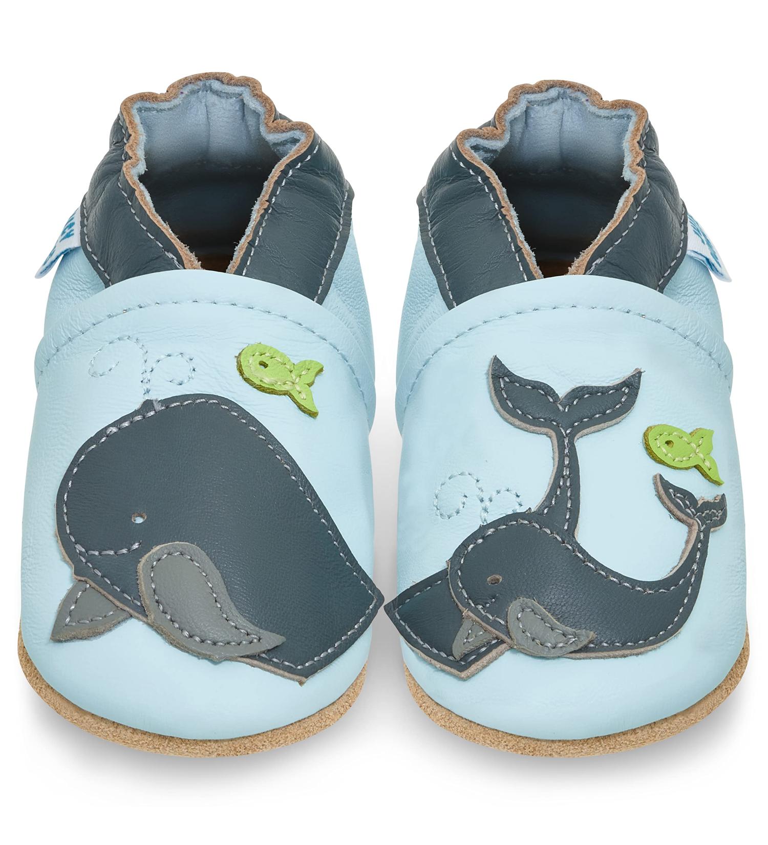 Whale Baby Shoes | Soft Sole Leather Toddler Shoes | Baby Walking Shoes 6-12 Months - Buy Online on GoSupps.com