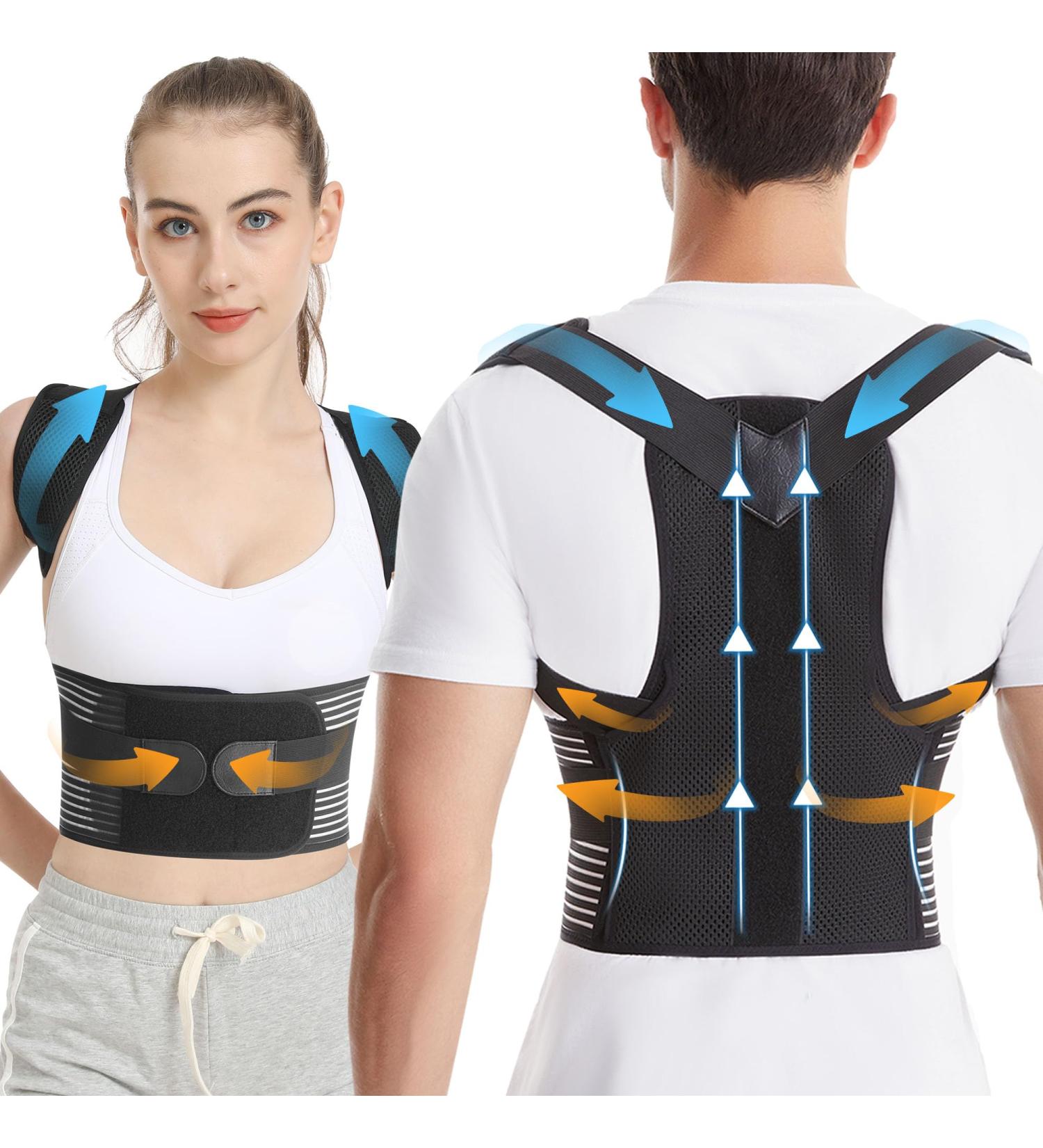 Back Brace Posture Corrector for Men & Women - Adjustable Full Back Support Hunchback & Scoliosis Relief Improve Posture & Alleviate Back Pain (Small - Buy Online on GoSupps.com