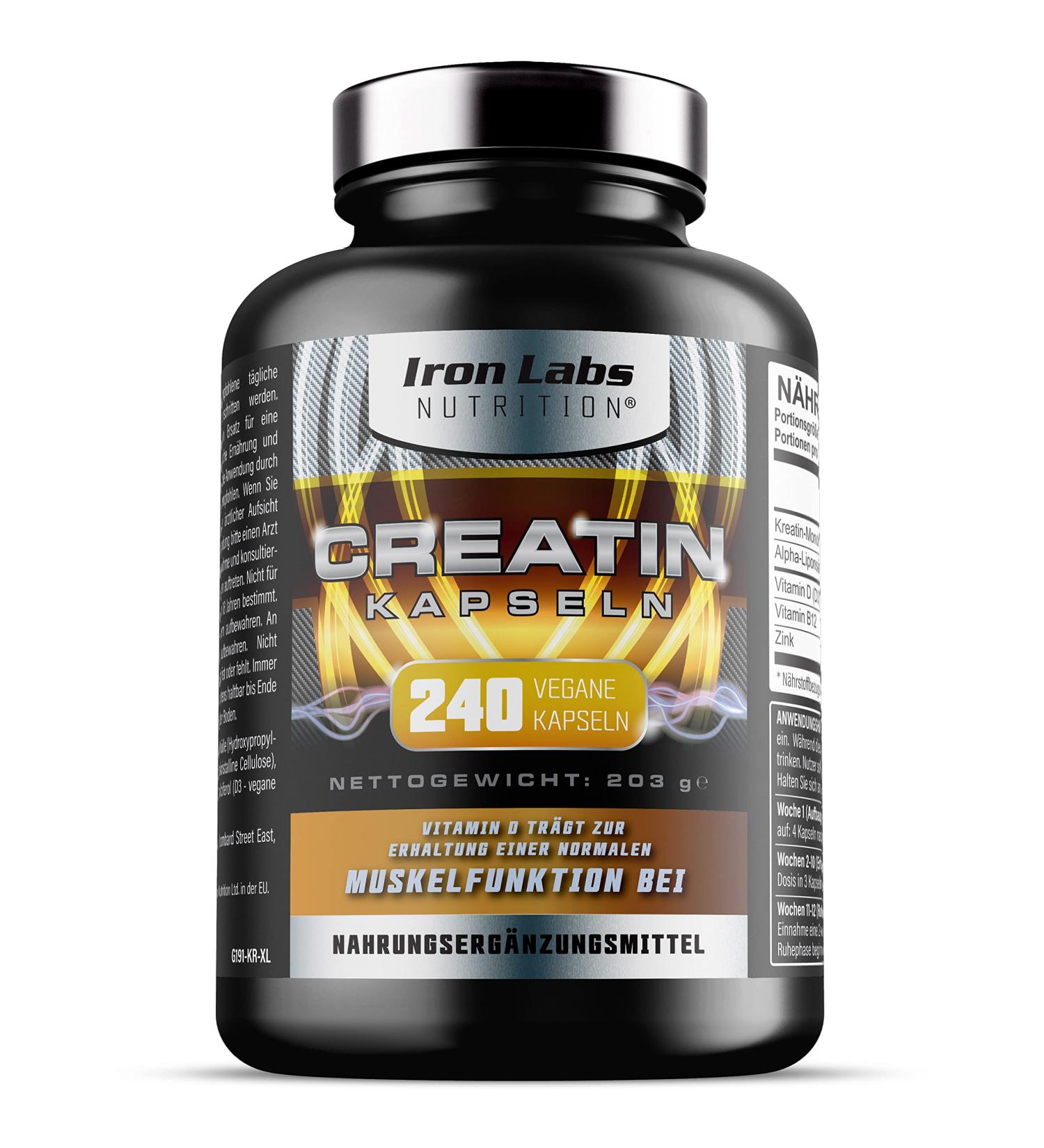 Buy Vegan Creatine Monohydrate Capsules - 240 Count with ALA - 4.206mg Per Portion - International Shipping - Buy Online on GoSupps.com