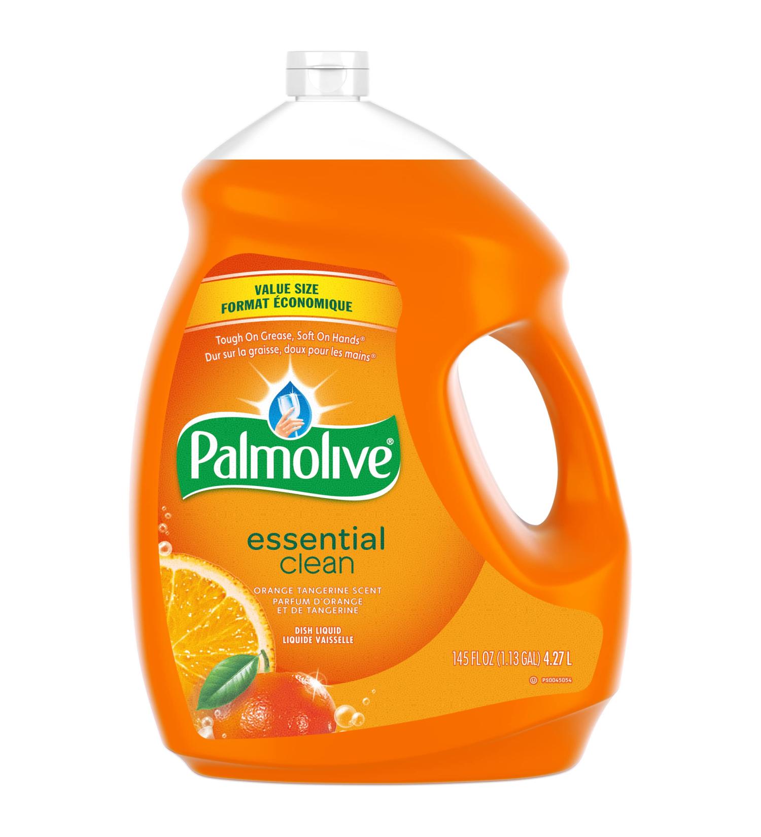 Palmolive Essential Clean Dish Soap Liquid - Orange Tangerine Scent - 4.27 L - Tough on Grease Soft on Hands Dishwashing liquid for Everyday Dishwashing Removes Food Particles and Grime - Buy Online on GoSupps.com
