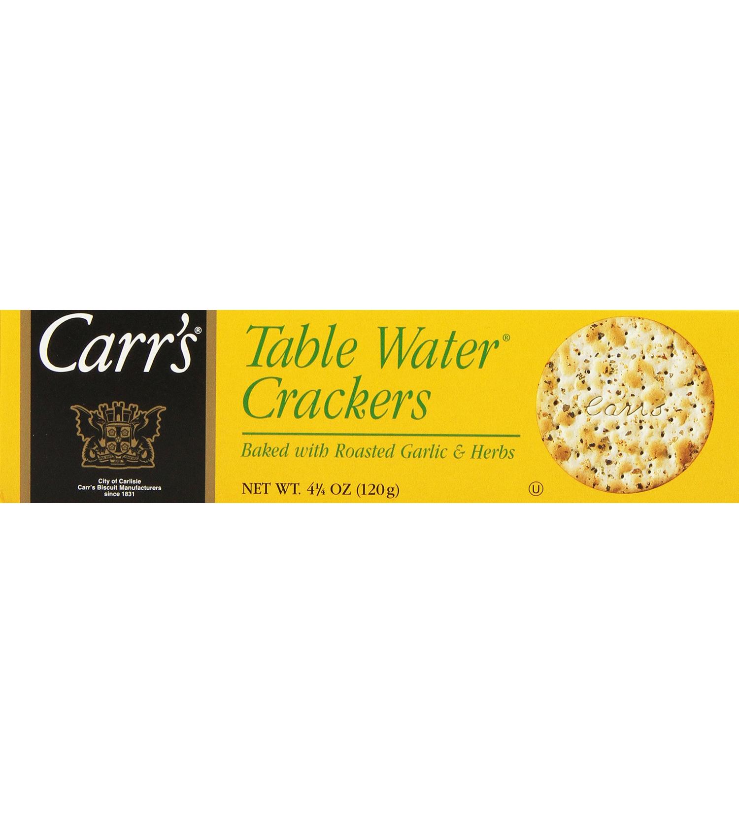 Carr's Roasted Garlic & Herbs Table Water Crackers - 4.25oz Pack of 6 - Buy Online on GoSupps.com