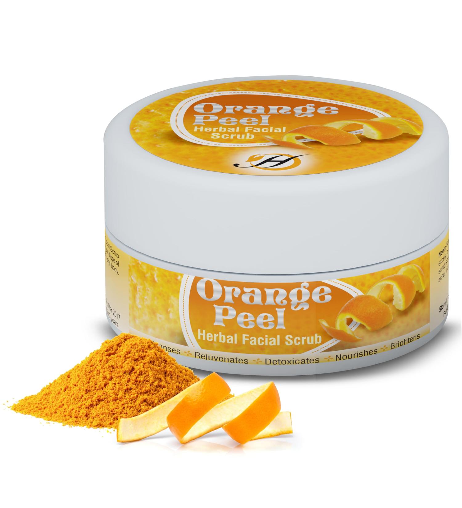 Orange Peel Herbal Facial Scrub | Natural Citrus Exfoliant for All Skin Types | Gentle Skin Cleansing & Rejuvenation - 5.30 oz - Buy Online on GoSupps.com